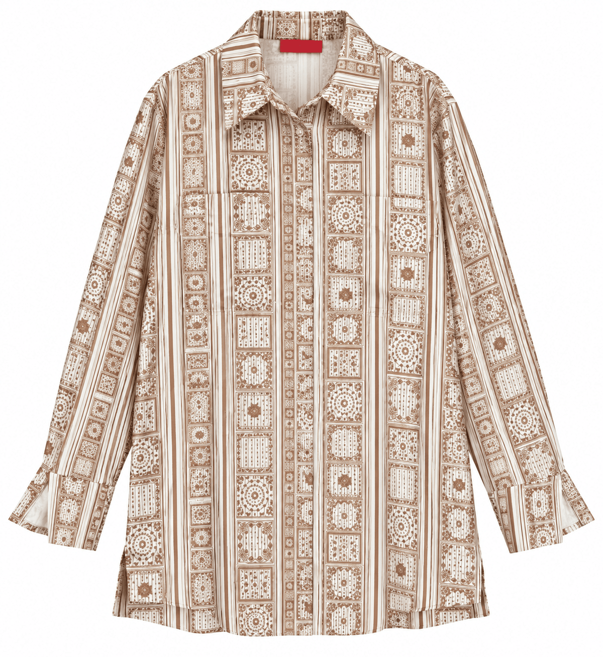 Maison Clad SHIRT MORINE BANDANA STRIPES BISCUIT MCL13283