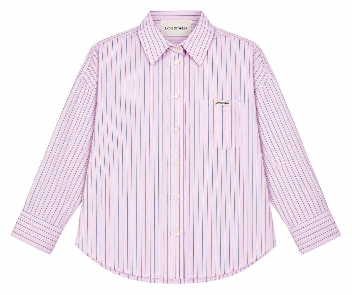Maison Clad SHIRT STRIPES BLUE PINK - AVAILABLE IN  S, M ,L-  MCL13307