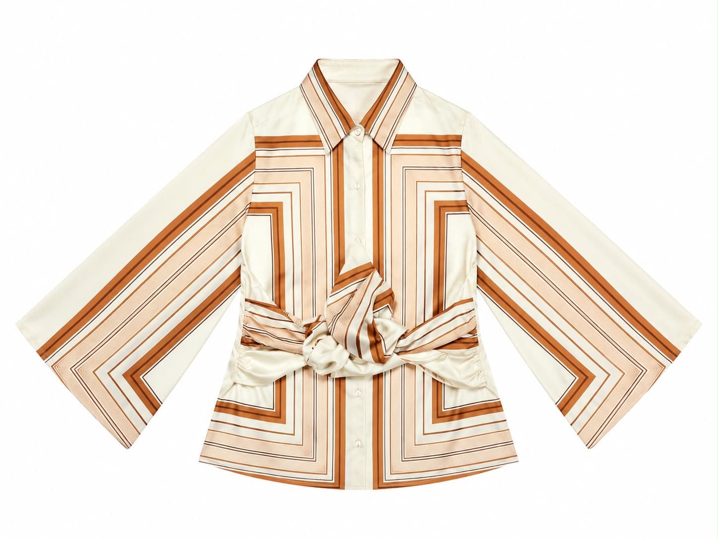 SHIRT VIVI SQUARE STRIPES BISCUIT BROWN MCL12812