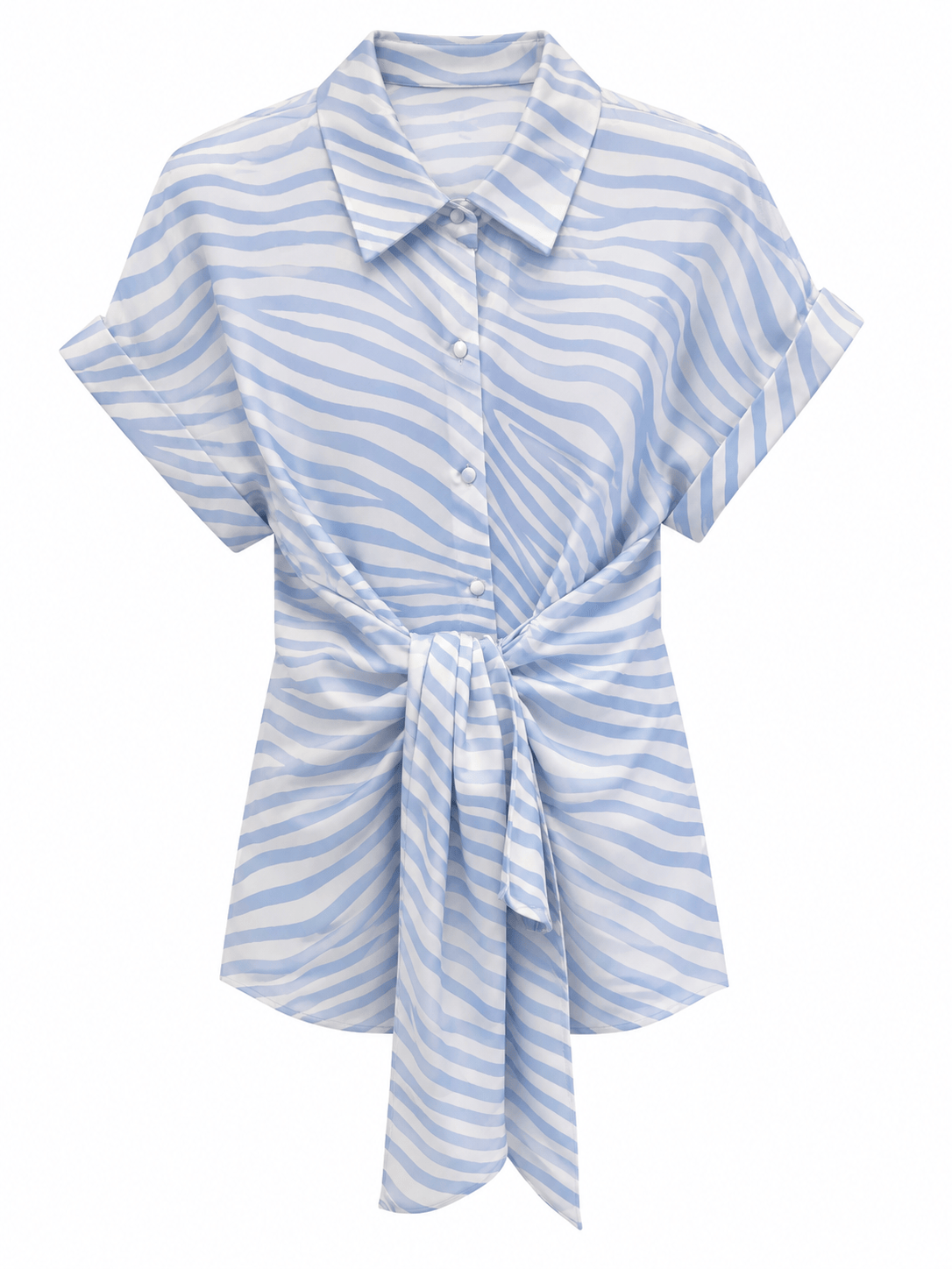 Maison Clad SHIRT VIVIENNE ZEBRA BLUE MCL12269