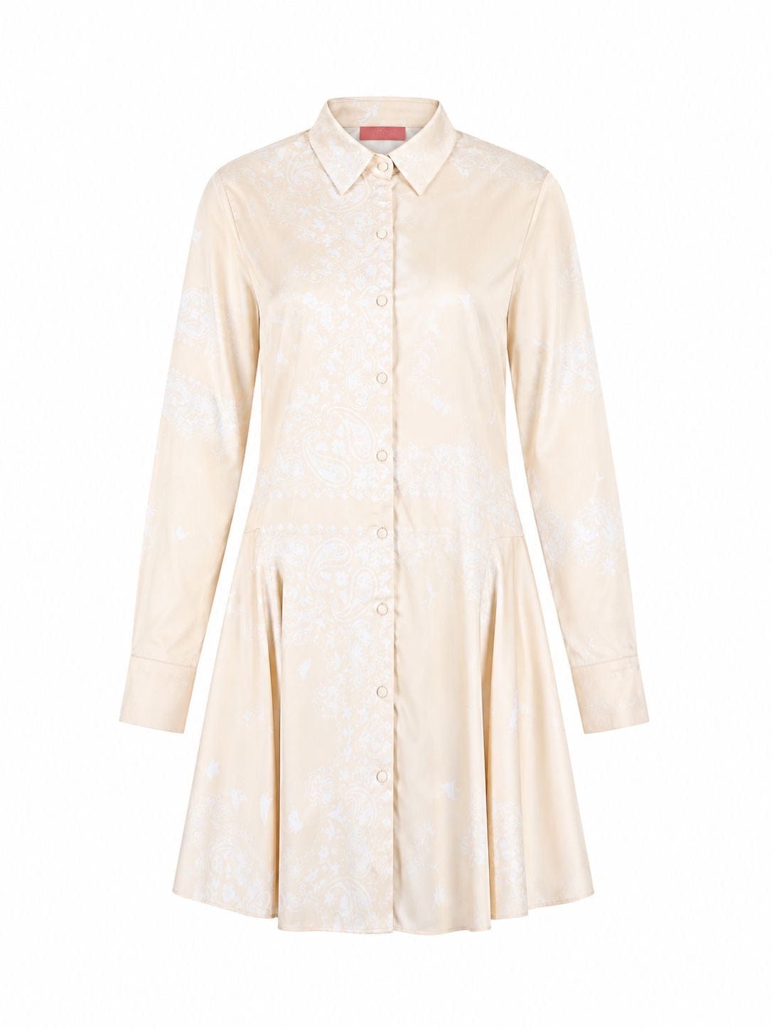 Maison Clad SHIRTDRESS MICHELE PLACEMENT DOVE BEIGE RED MCL11634