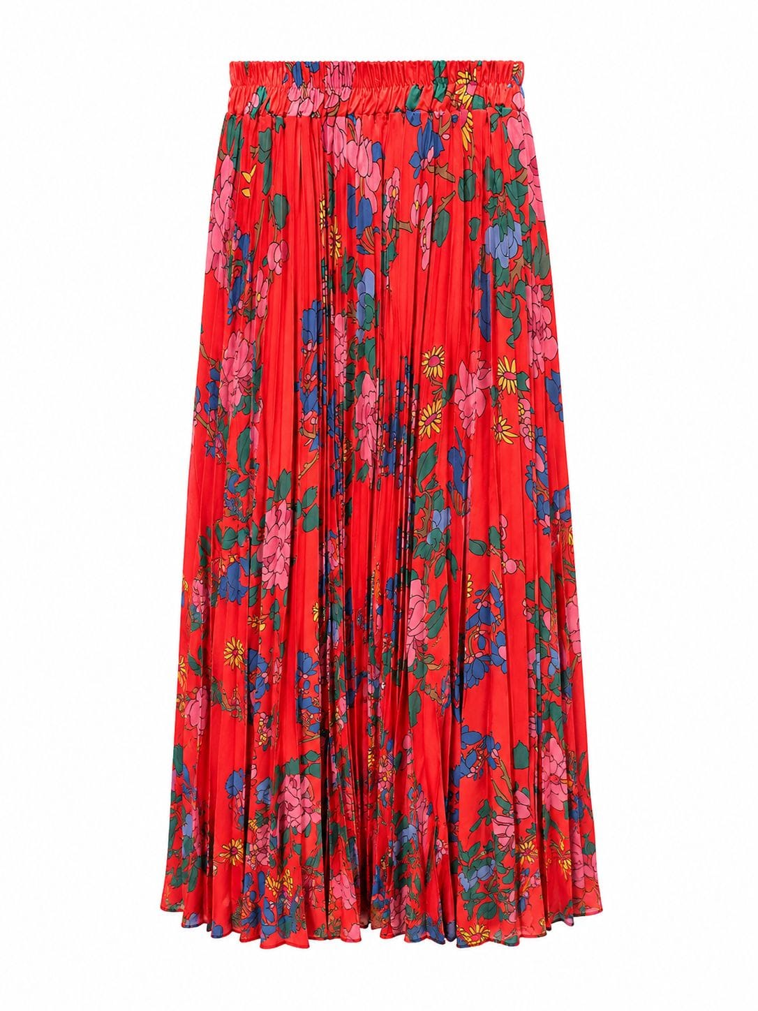 Maison Clad SKIRT MAXI PLEATING RED MCL13182