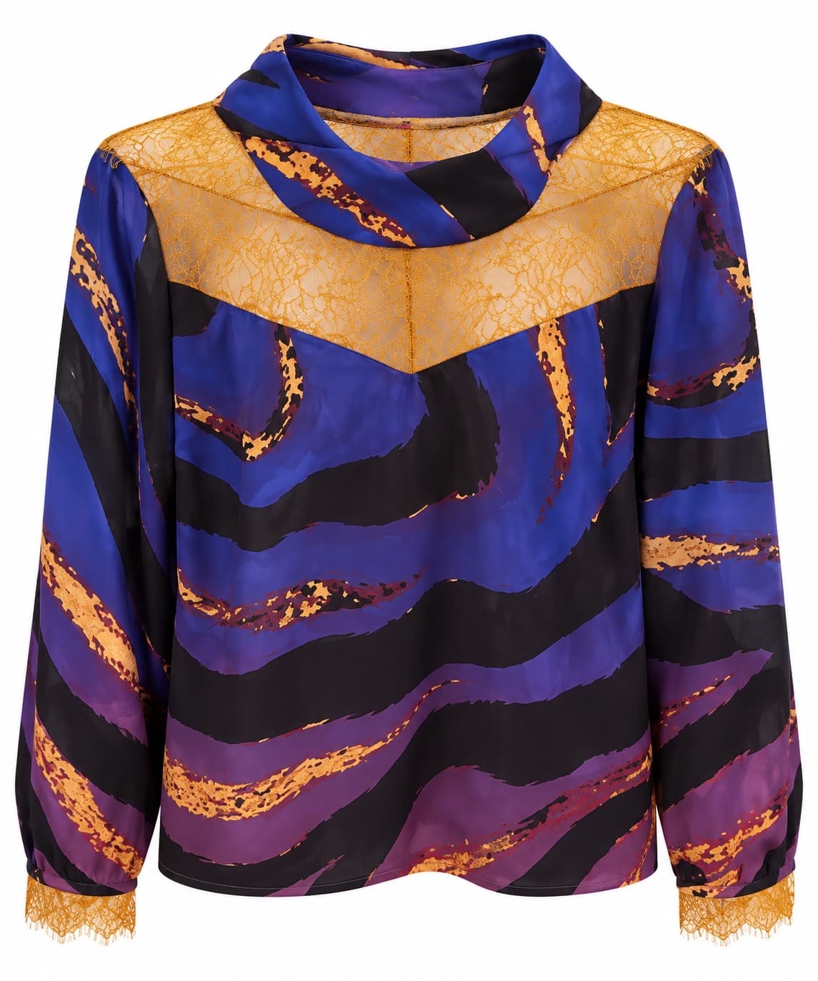 Maison Clad SWEATER EMILIO BOLD TIGER PURPLE BLACK LACE  MCL13467