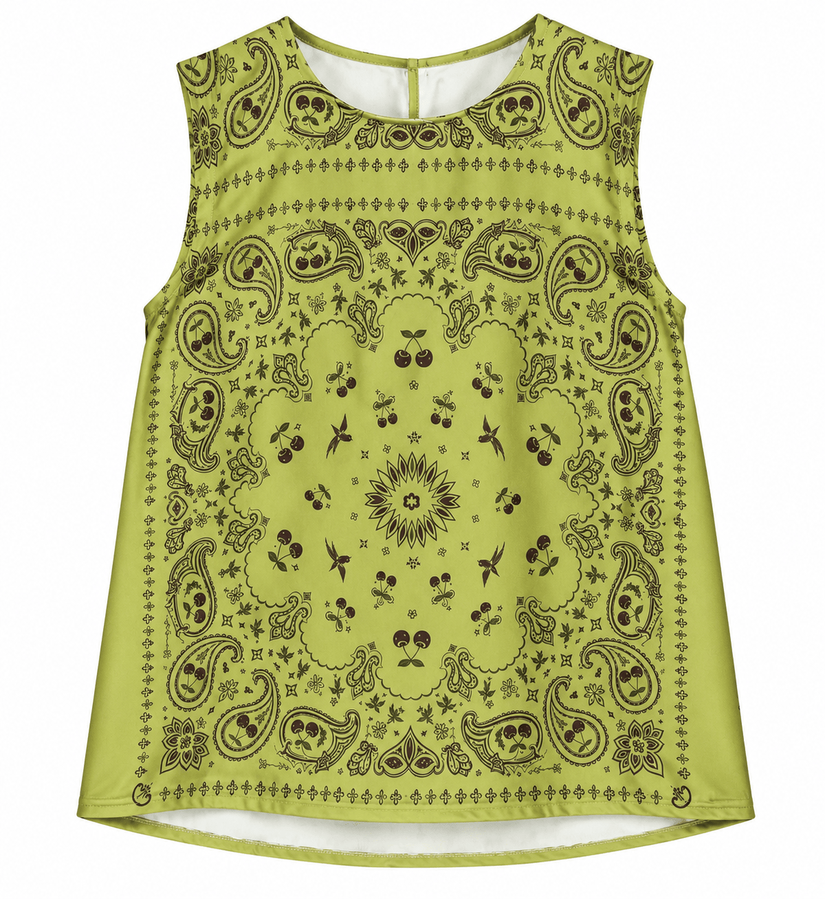 Maison Clad TOP CERISE CHERRY BANDANA GREEN MCL13281