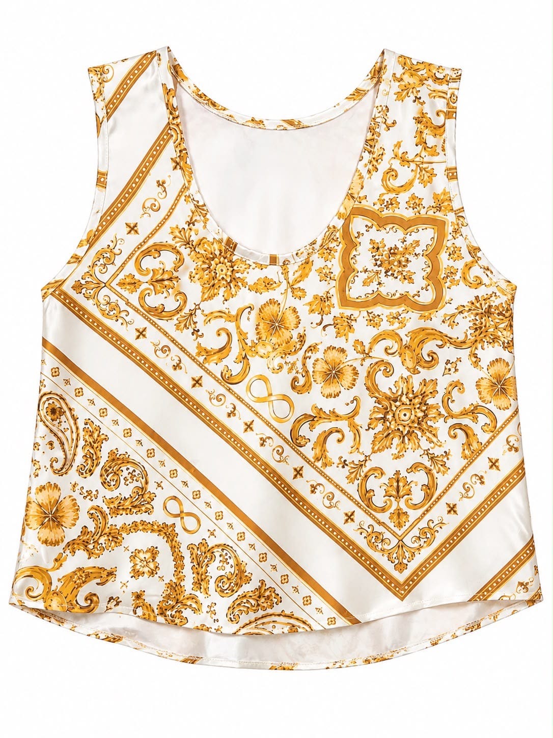 Maison Clad TOP SPORTSY BANDANA CAPPUCCINO MOSAIC MCL12299
