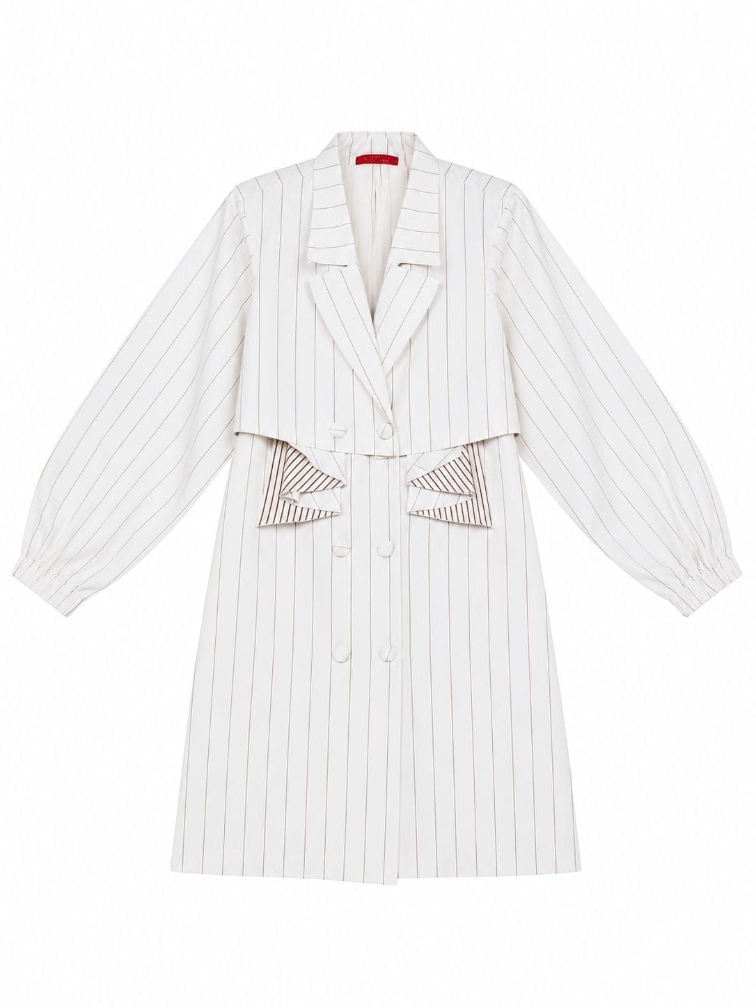 Maison Clad TRENCHCOAT PINSTRIPES BISCUIT MCL11443