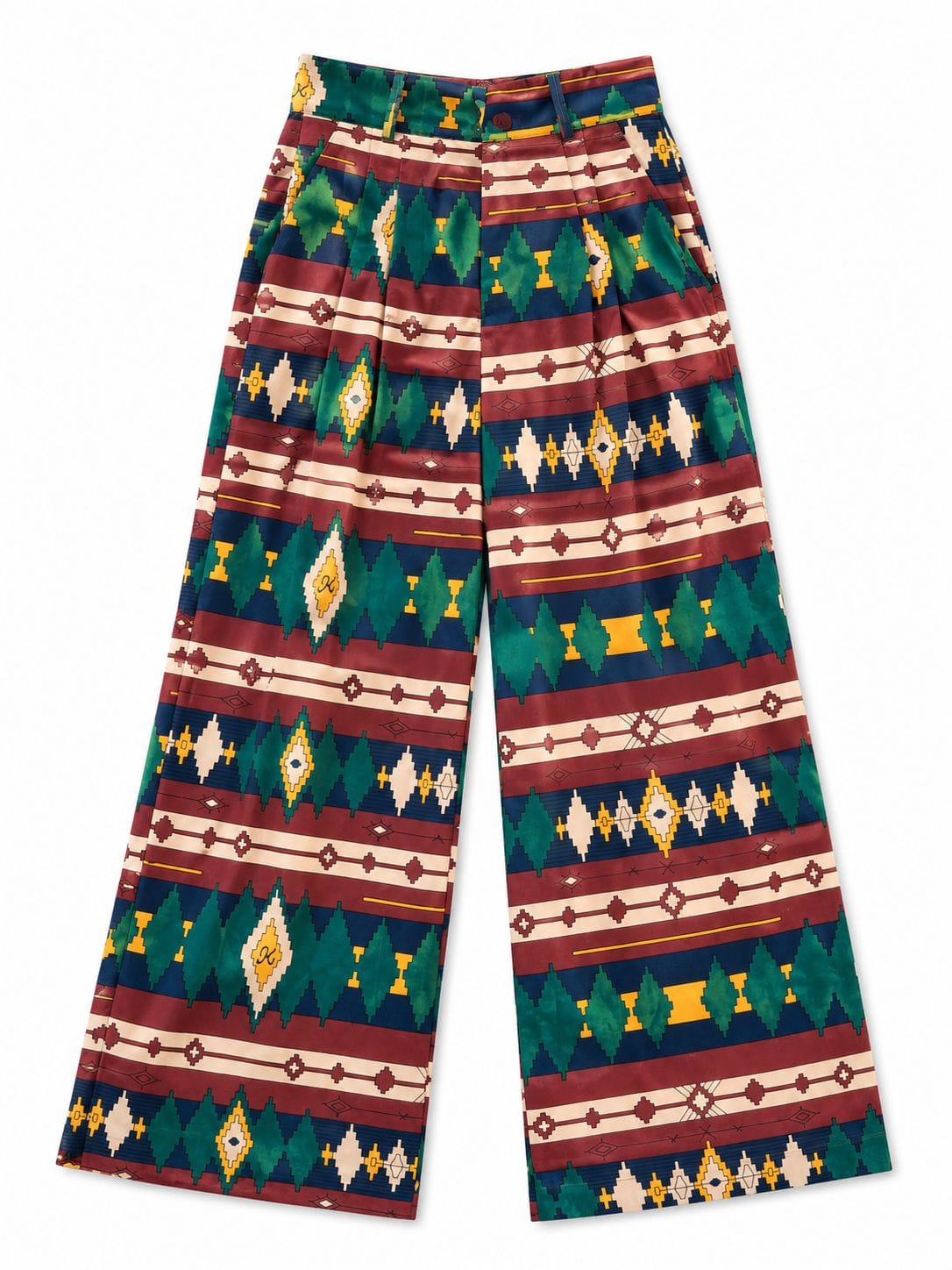 Maison Clad TROUSER LOSANGE GREEN BROWN  MCL11885