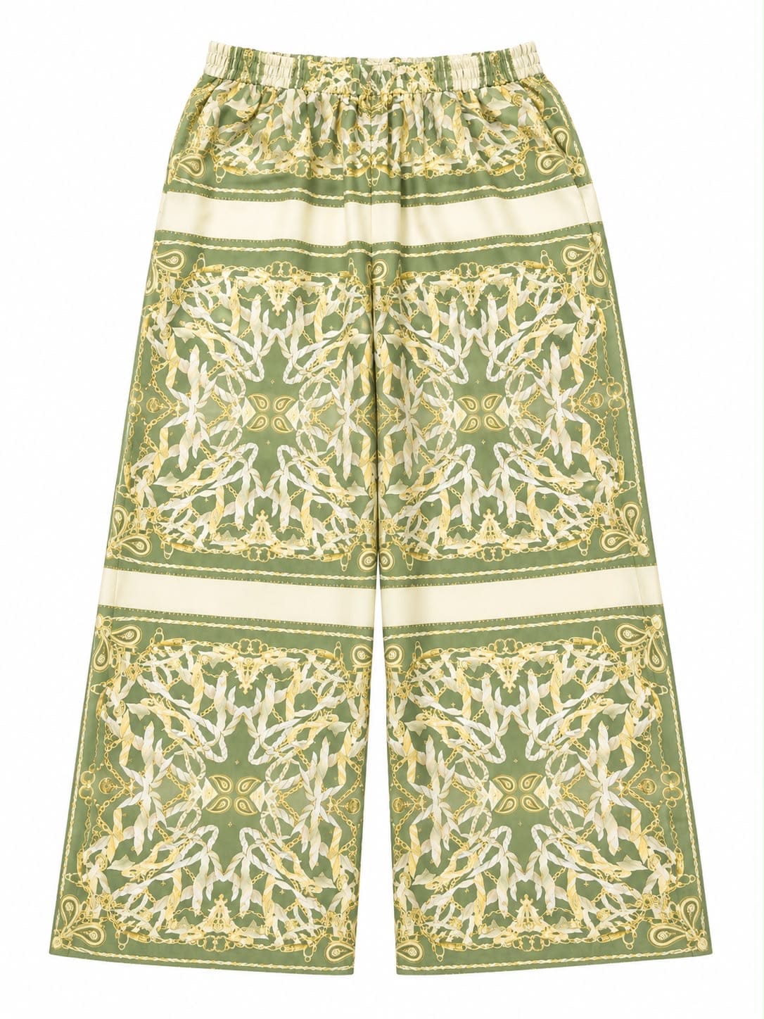 Maison Clad TROUSER PLACEMENT BANDANA CHAIN OLIVE MCL12645