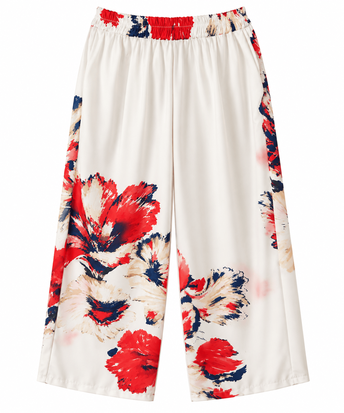 Maison Clad TROUSER PLACEMENT FLORAL WHITE NAVY RED MCL13236