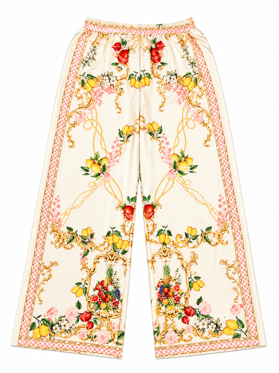 Maison Clad TROUSER  PLACEMENT FRUITS STRIPES PINK MCL11811