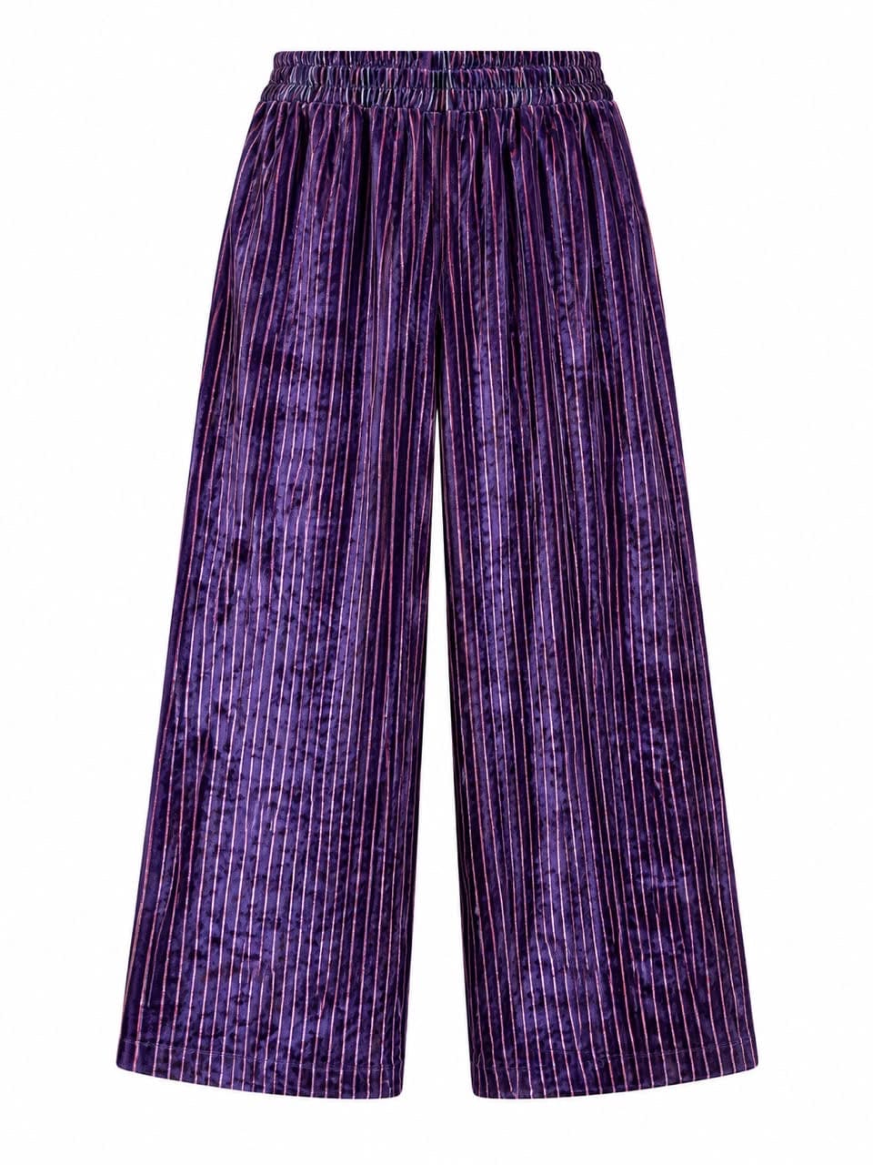 TROUSER VELVET PINSTRIPES BLUE PINK MCL13415
