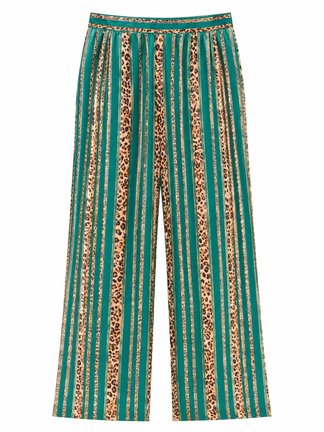 TROUSER WAVE SILK LACE LEO PINSTRIPES GREEN MCL13197