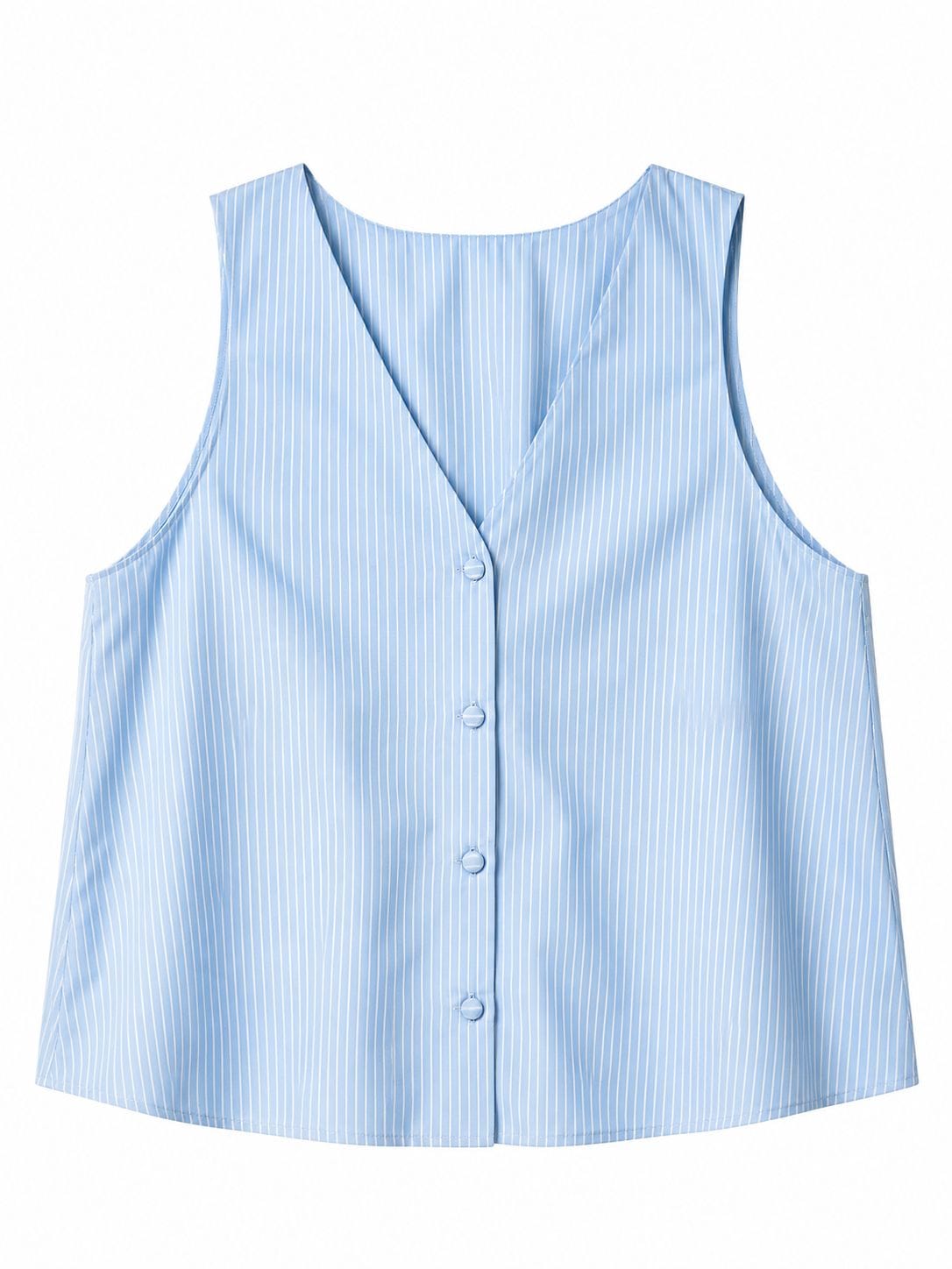 Maison Clad WAISTCOAT PINSTRIPES YELLOW BLUE  MCL11464