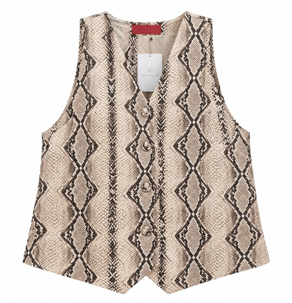 Maison Clad WAISTCOAT SUZY CREPE SNAKE OFF WHITE  MCL13439