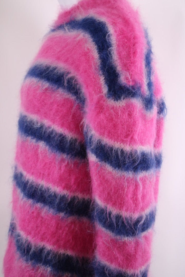 MARNI MARNI Stripe Fuzzy Wuzzy Mohair Jumper Pink/ Blue M