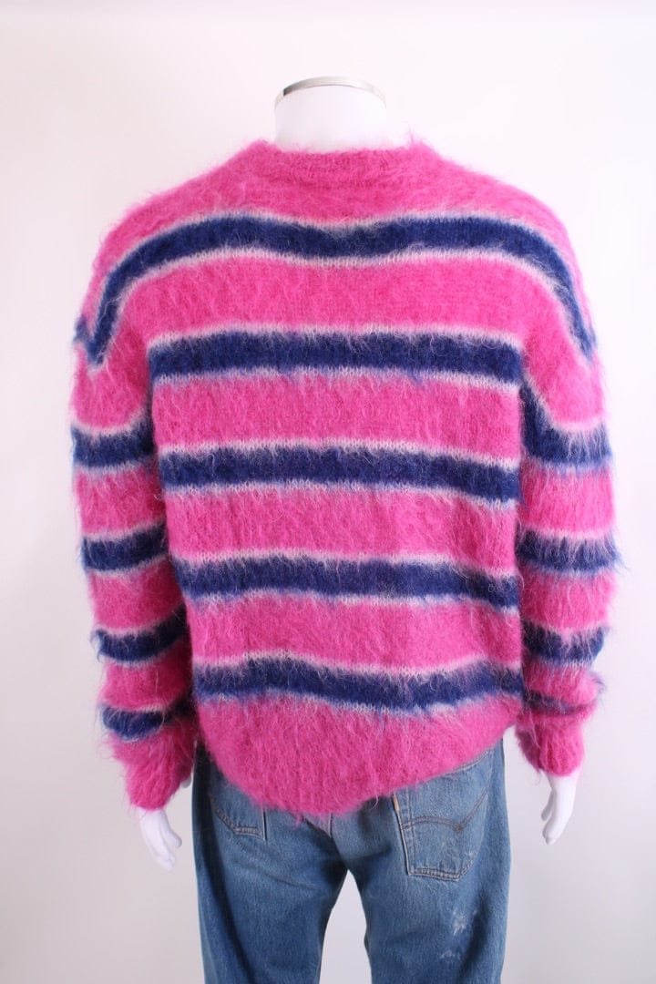 MARNI MARNI Stripe Fuzzy Wuzzy Mohair Jumper Pink/ Blue M