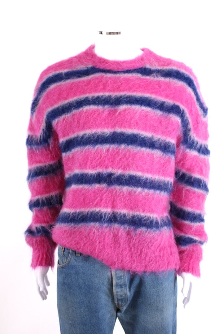 MARNI MARNI Stripe Fuzzy Wuzzy Mohair Jumper Pink/ Blue M