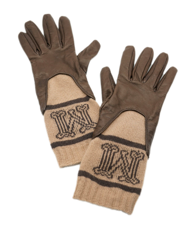 Max Mara Max Mara Brown M Leather Gloves ALC1055