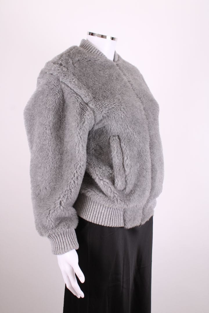 Max Mara Max Mara Terry Teddy Bomber Jacket Grey 2