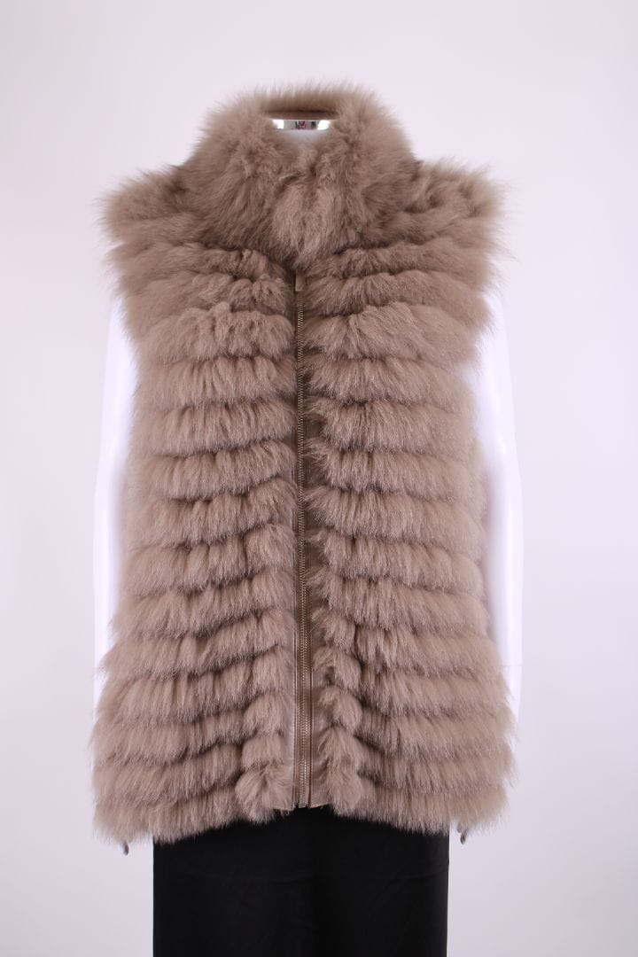 Max & Moi Max & Moi Fox Fur Gilet Beige M
