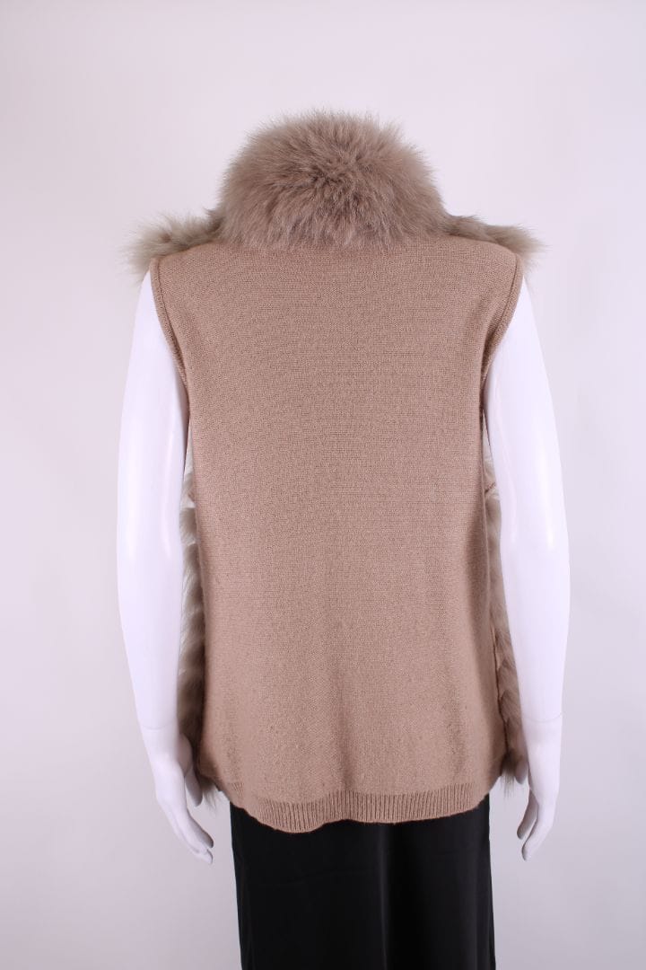 Max & Moi Max & Moi Fox Fur Gilet Beige M