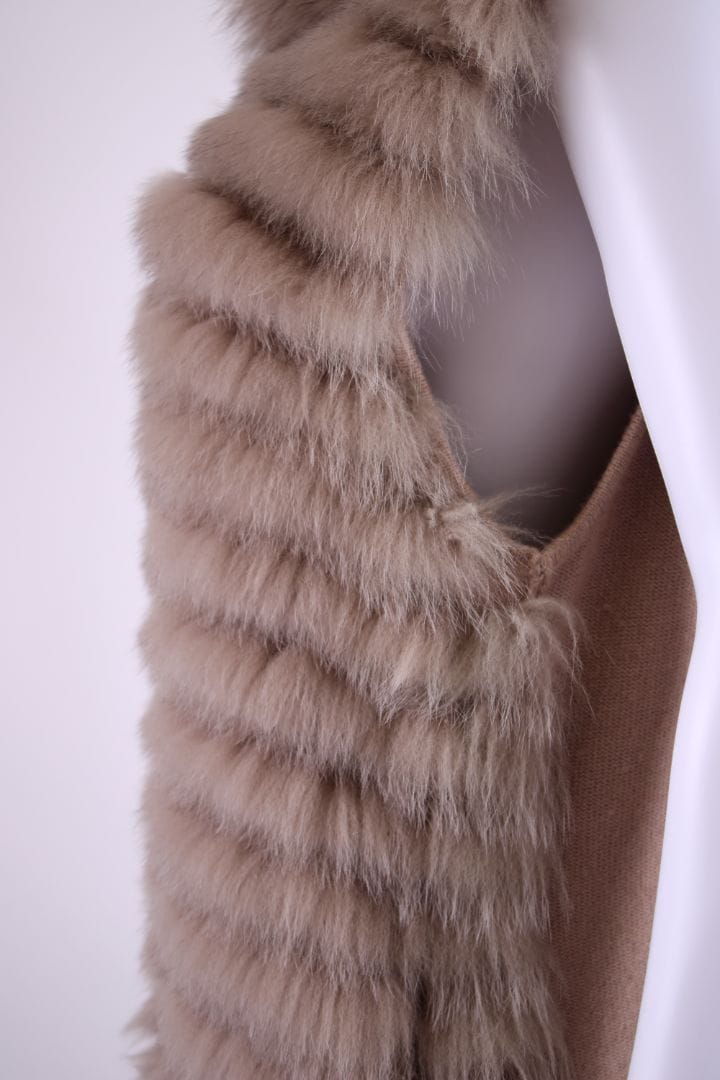 Max & Moi Max & Moi Fox Fur Gilet Beige M