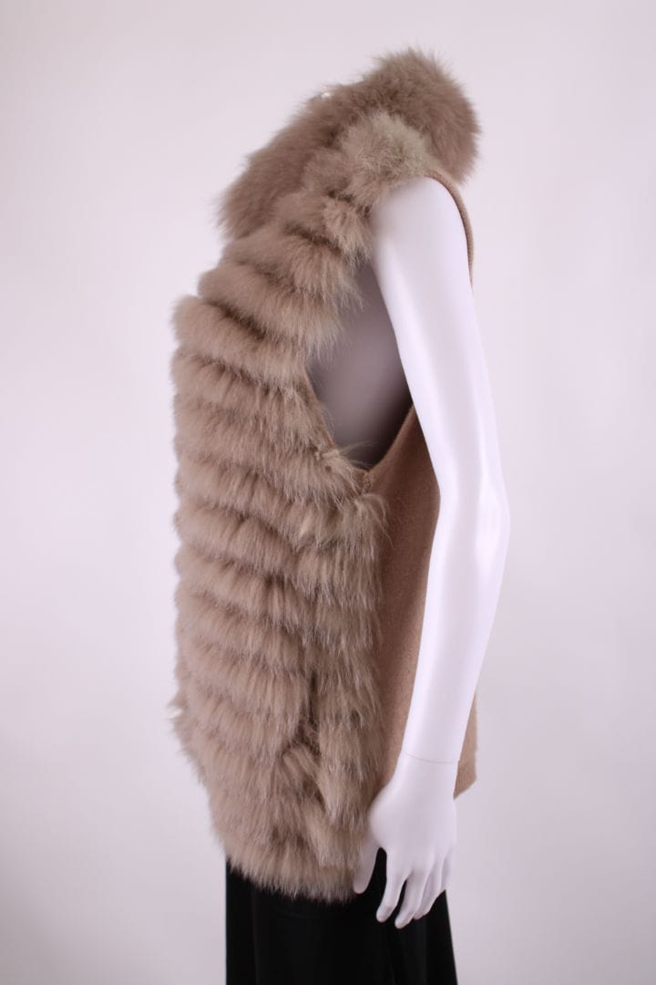 Max & Moi Max & Moi Fox Fur Gilet Beige M