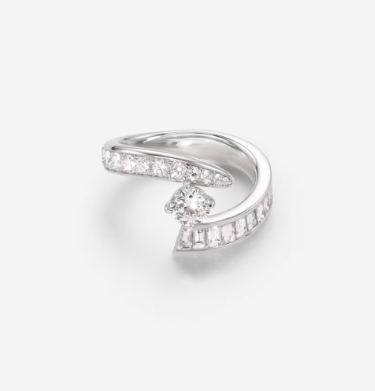 Messika Bucherer Messika Bucherer Size 53 18K White Gold Diamond Inner Fire Ring ALTC0942
