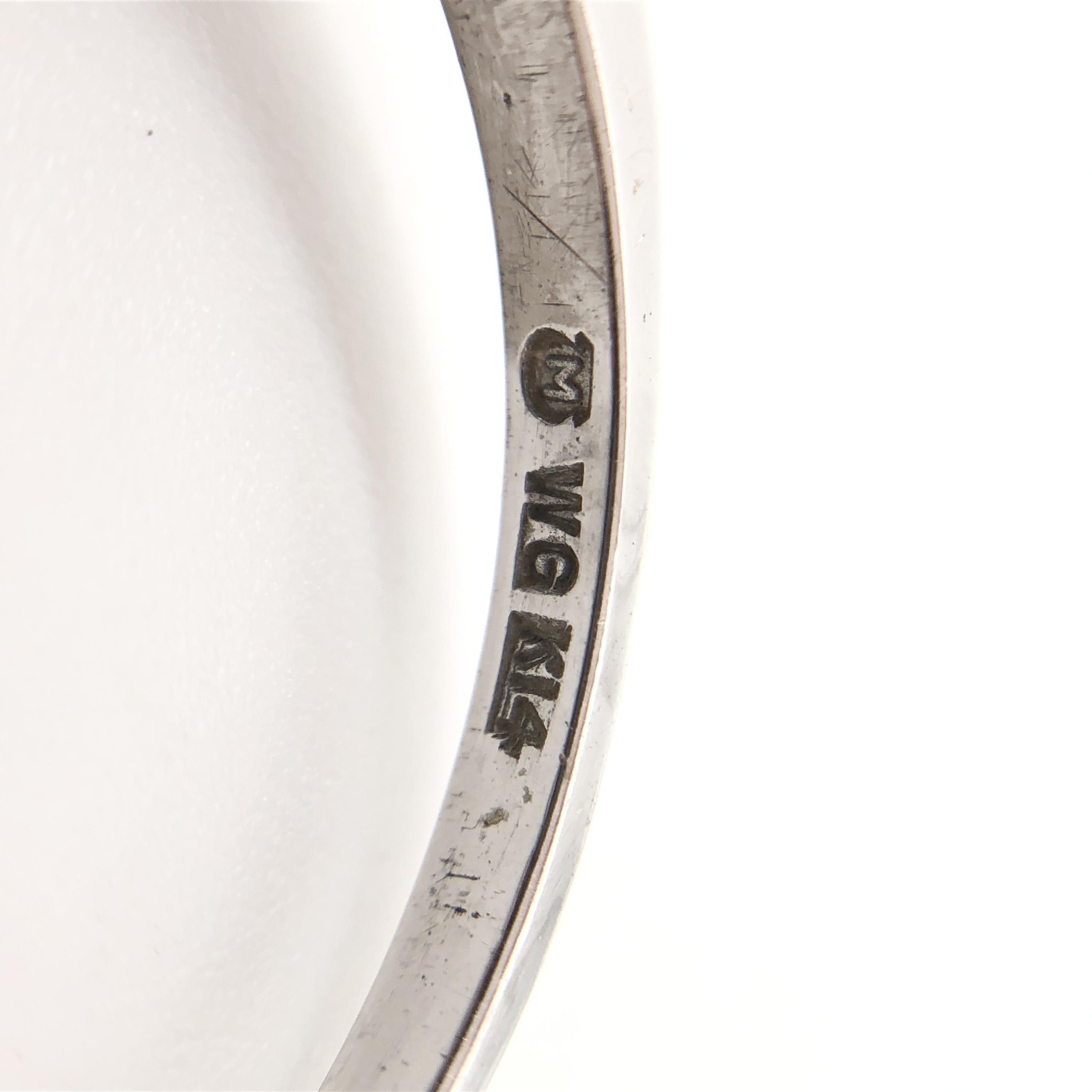 Mikimoto Mikimoto 1P Pearl & 4P Diamond Ring, K14WG, 3.1g, US Size 8 ALC3294