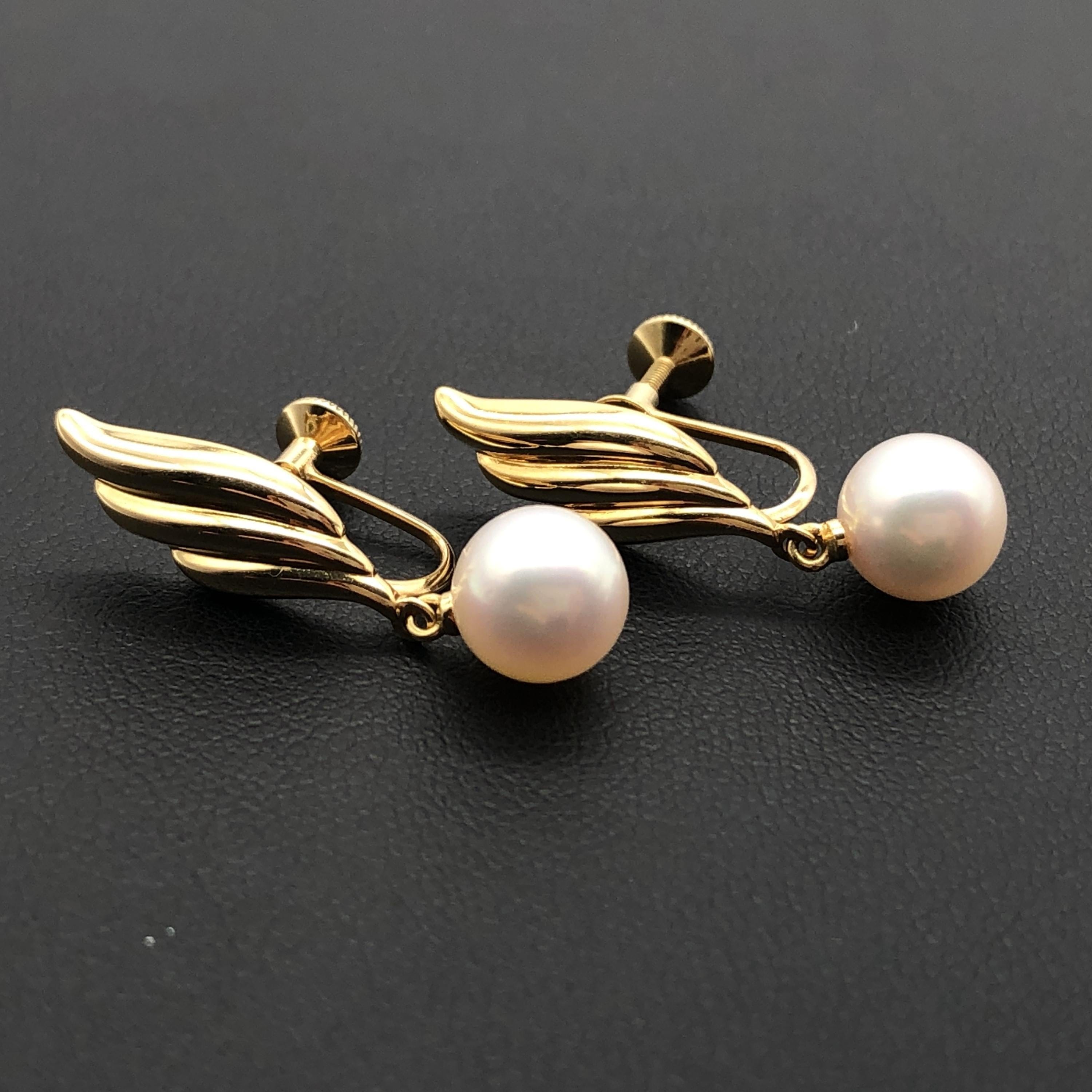 Mikimoto Mikimoto Pearl Earrings, P(Aprox 7.3mm/7.4mm), K18YG, 3.6g ALC3267