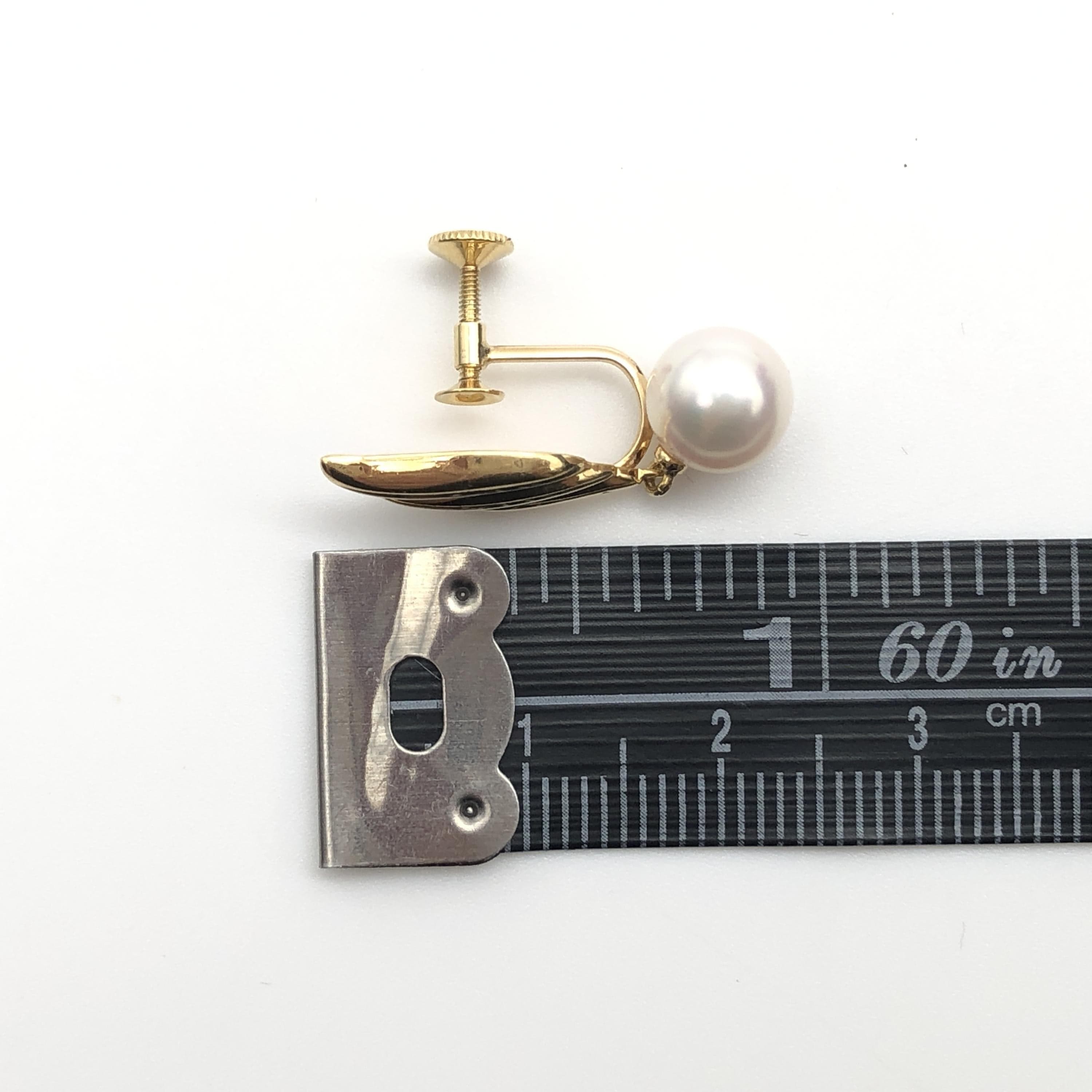 Mikimoto Mikimoto Pearl Earrings, P(Aprox 7.3mm/7.4mm), K18YG, 3.6g ALC3267