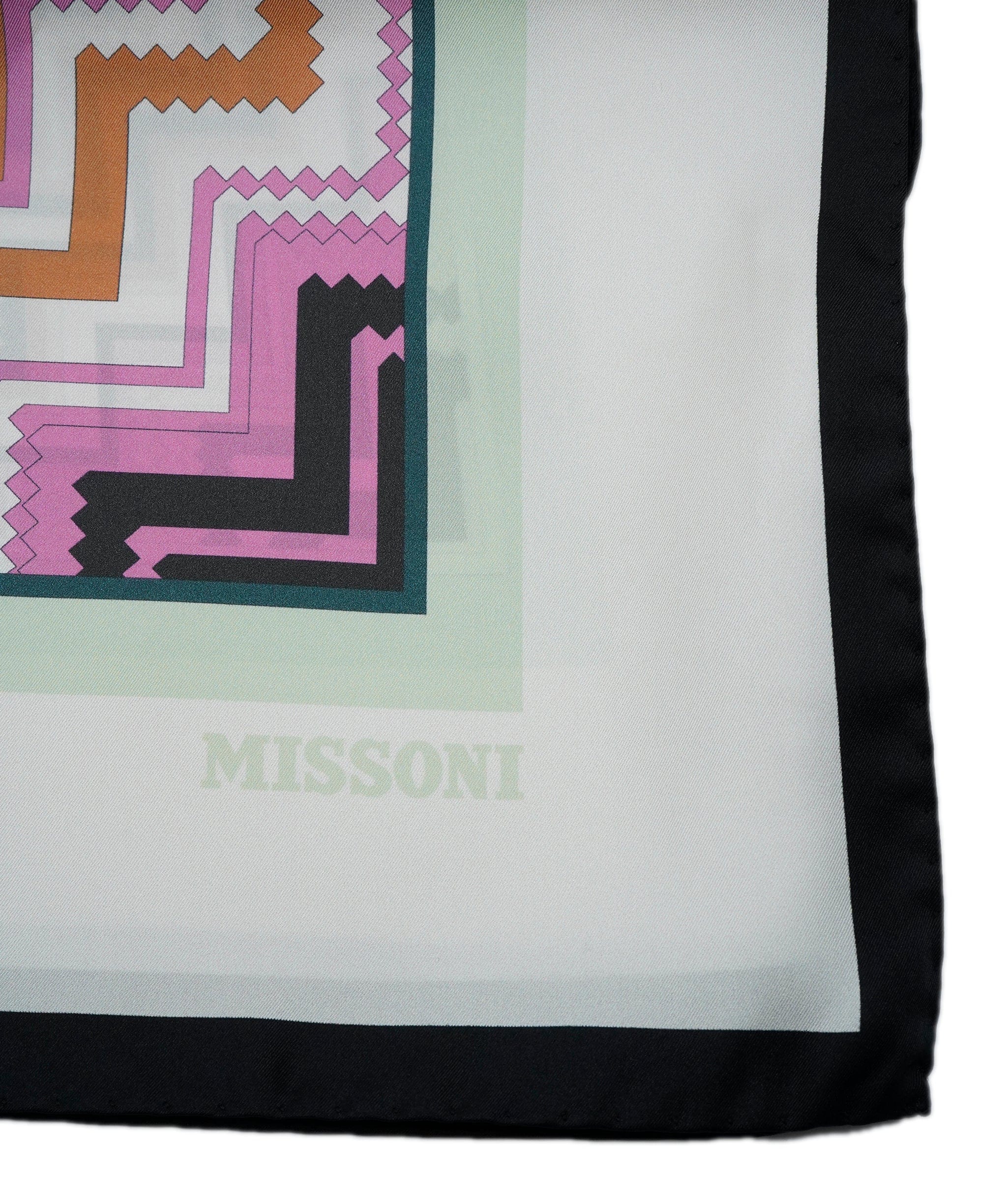 Missoni Missoni Mint/Pink Silk Square Scarf ASL9912