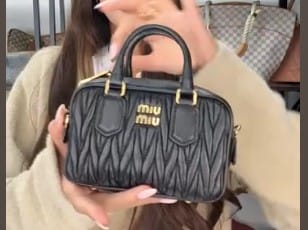 Miu Miu E26030718 Miu Miu Mini Arcadia Black Calfskin