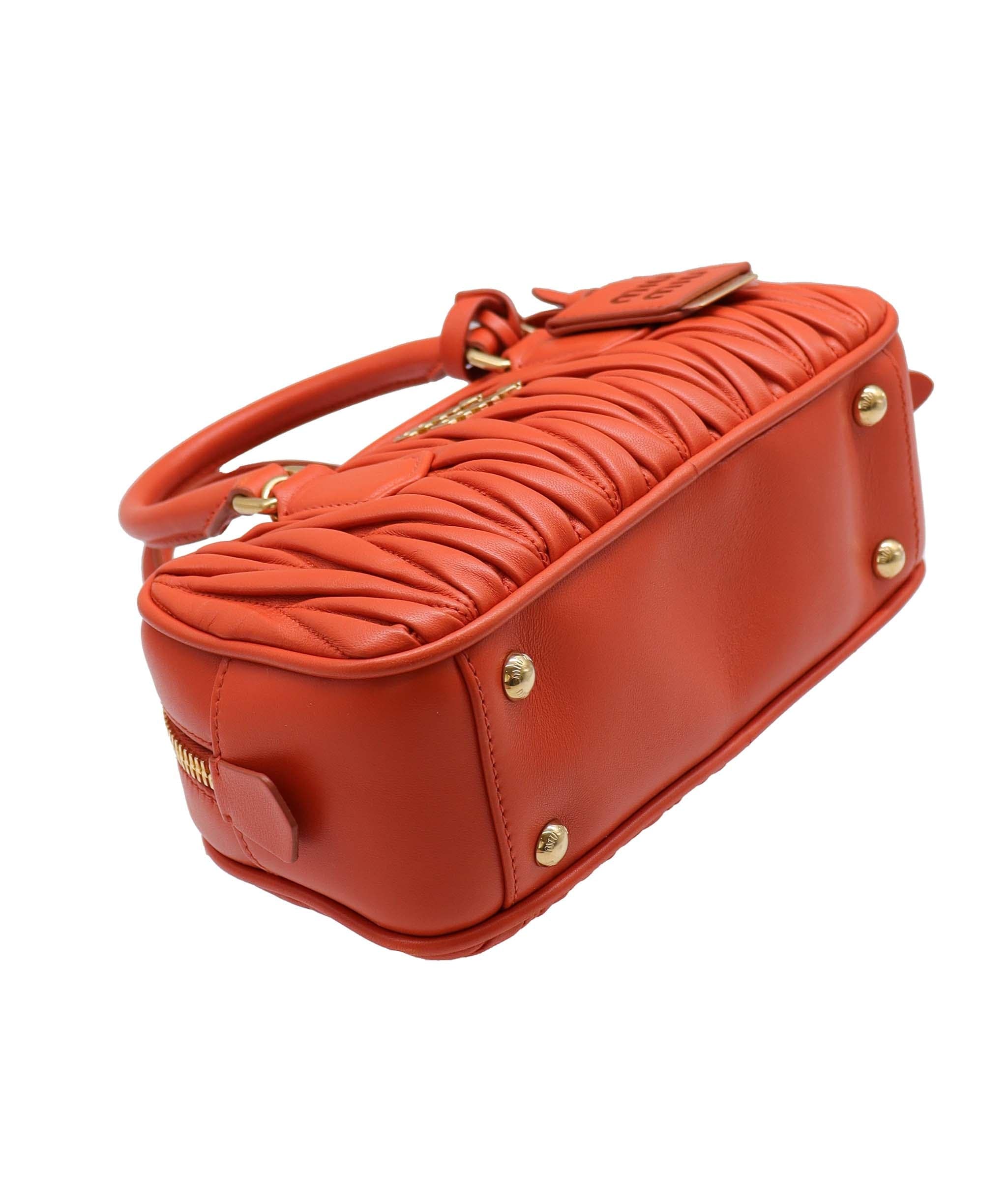 Miu Miu Miu Miu orange mini top handle AVC2166