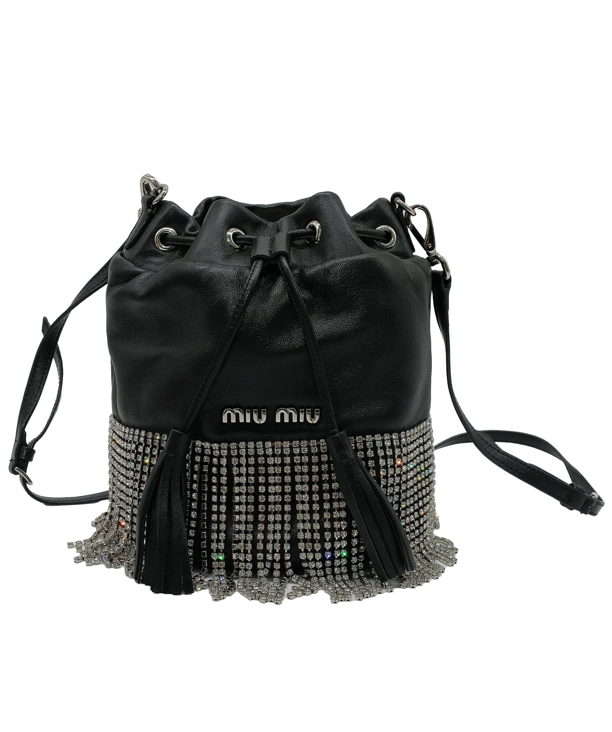 Miu Miu Miu Miu starlight crystal fringe bucket bag RJC3719