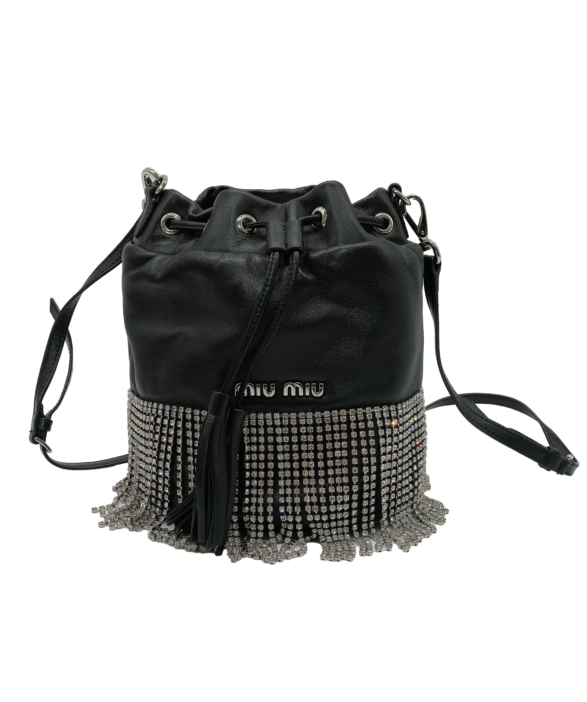 Miu Miu Miu Miu starlight crystal fringe bucket bag RJC3719