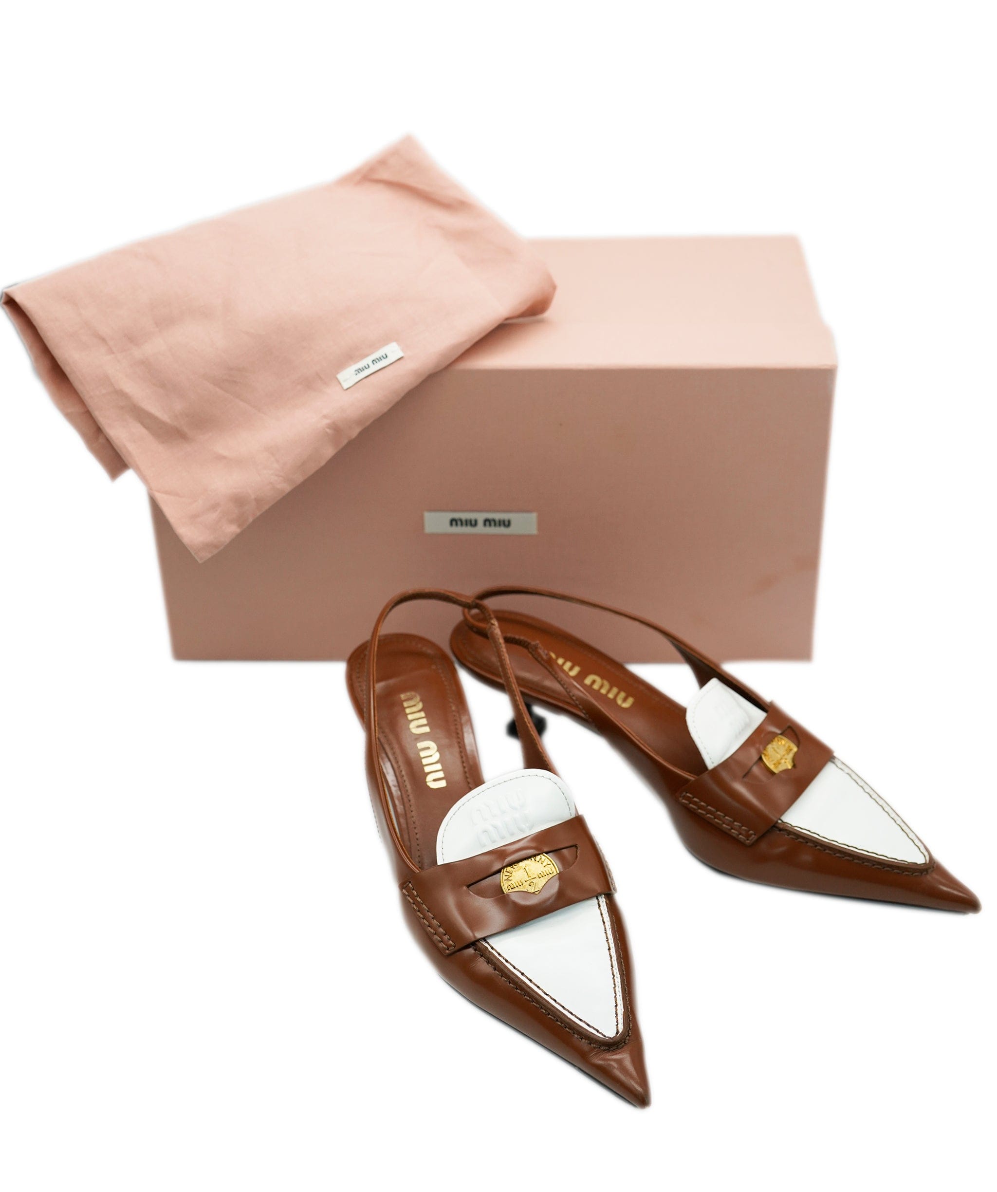 Miu Miu Miu Miu Heels Brown Slingback  ALC1637