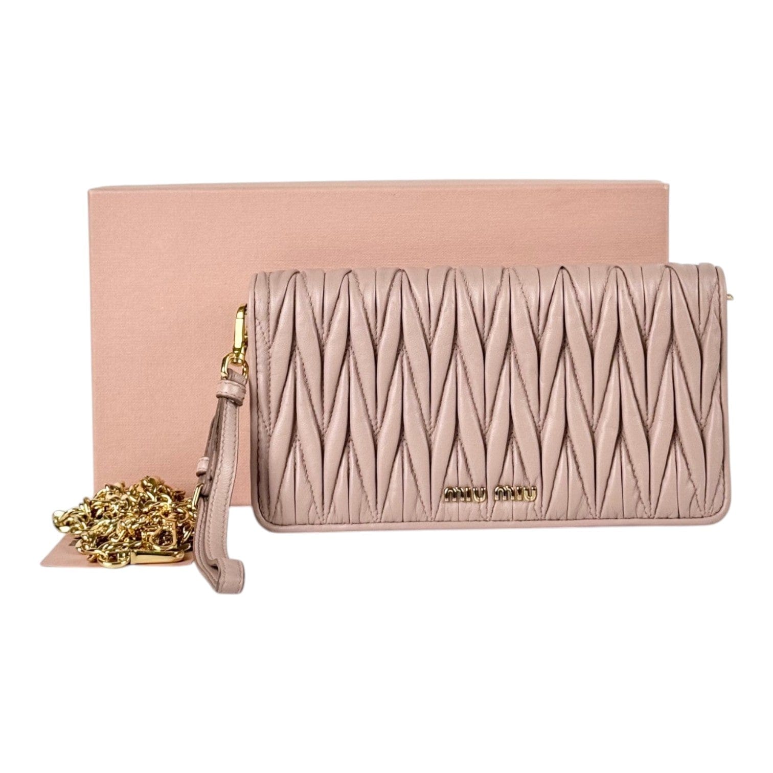 Miu Miu Miu Miu Pink WOC Bag/Wristlet with Chain Strap