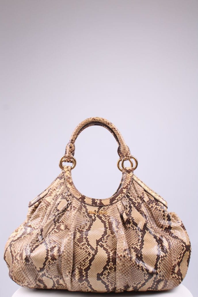 Miu Miu Miu Miu Snake skin hobo bag Beige