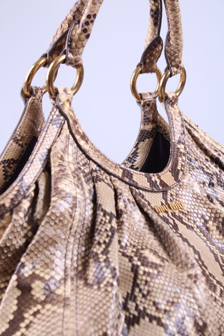 Miu Miu Miu Miu Snake skin hobo bag Beige