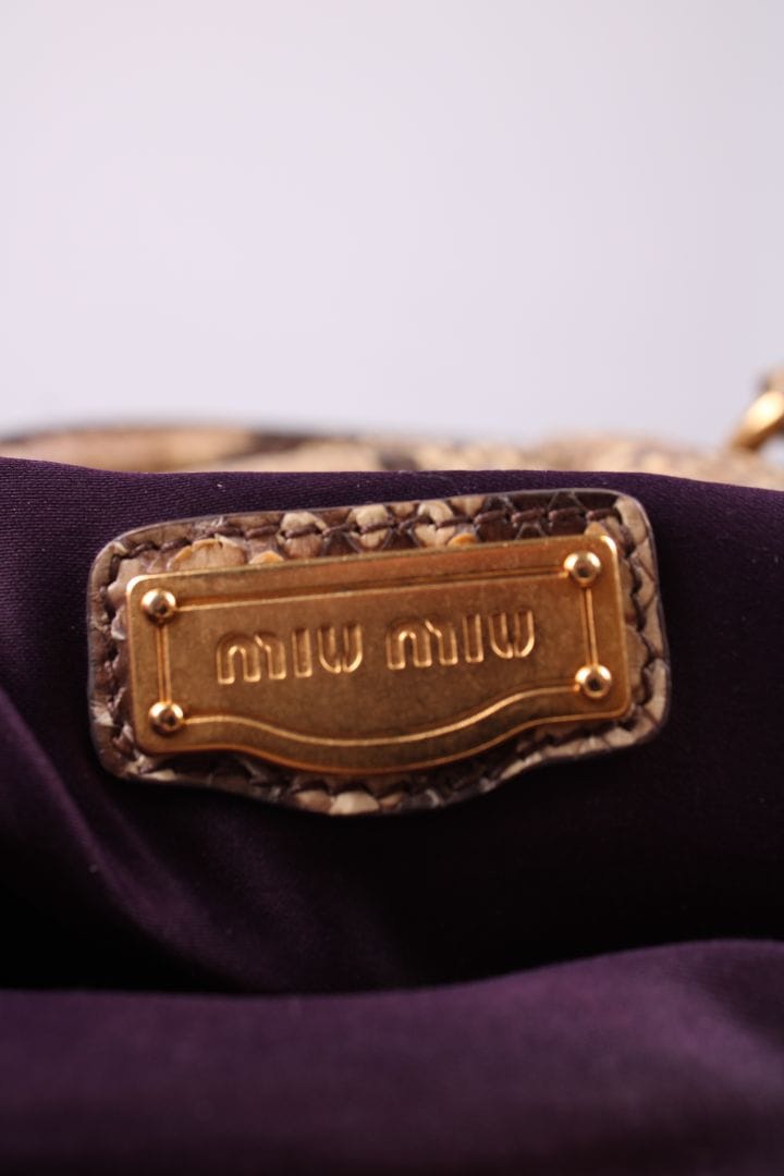 Miu Miu Miu Miu Snake skin hobo bag Beige