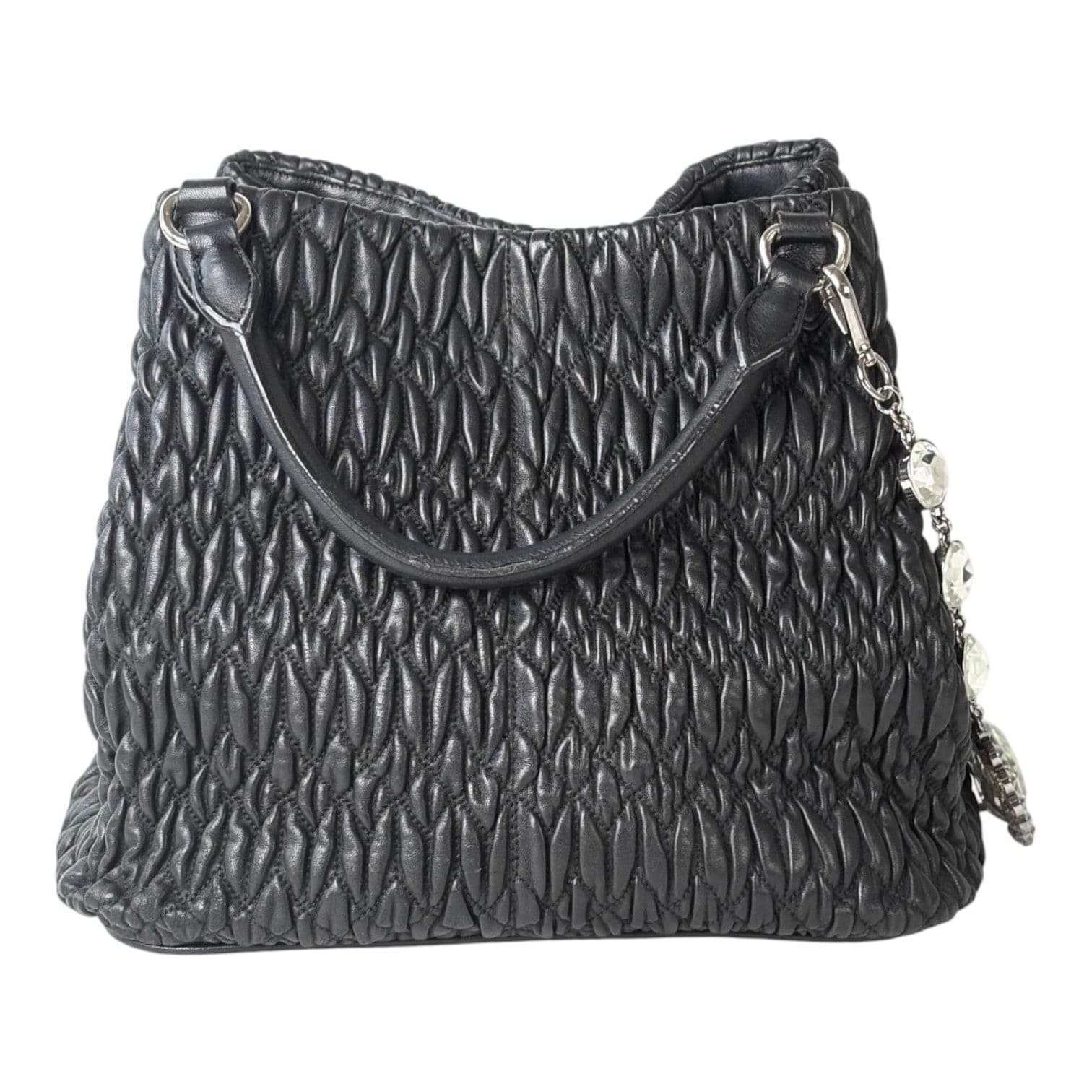 Miu Miu Miumiu Black Crystal Tote Bag