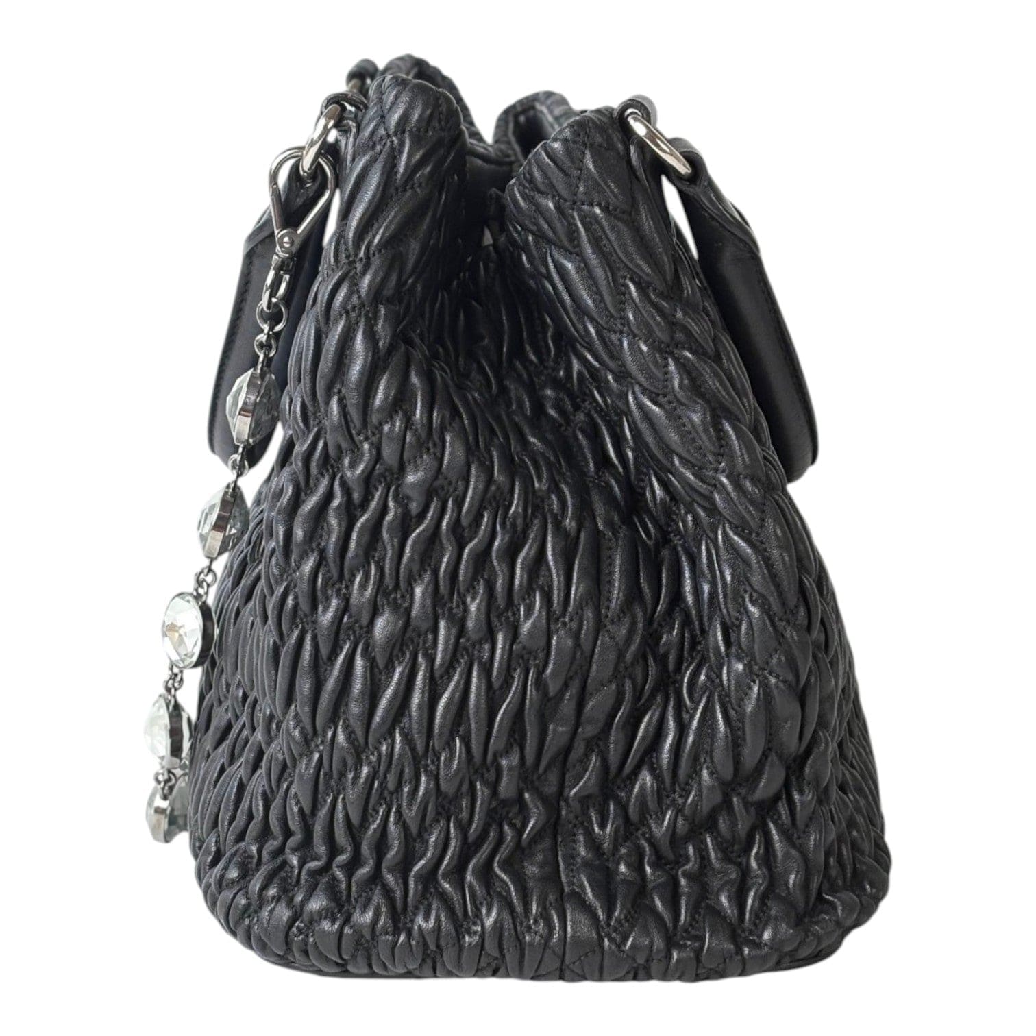 Miu Miu Miumiu Black Crystal Tote Bag