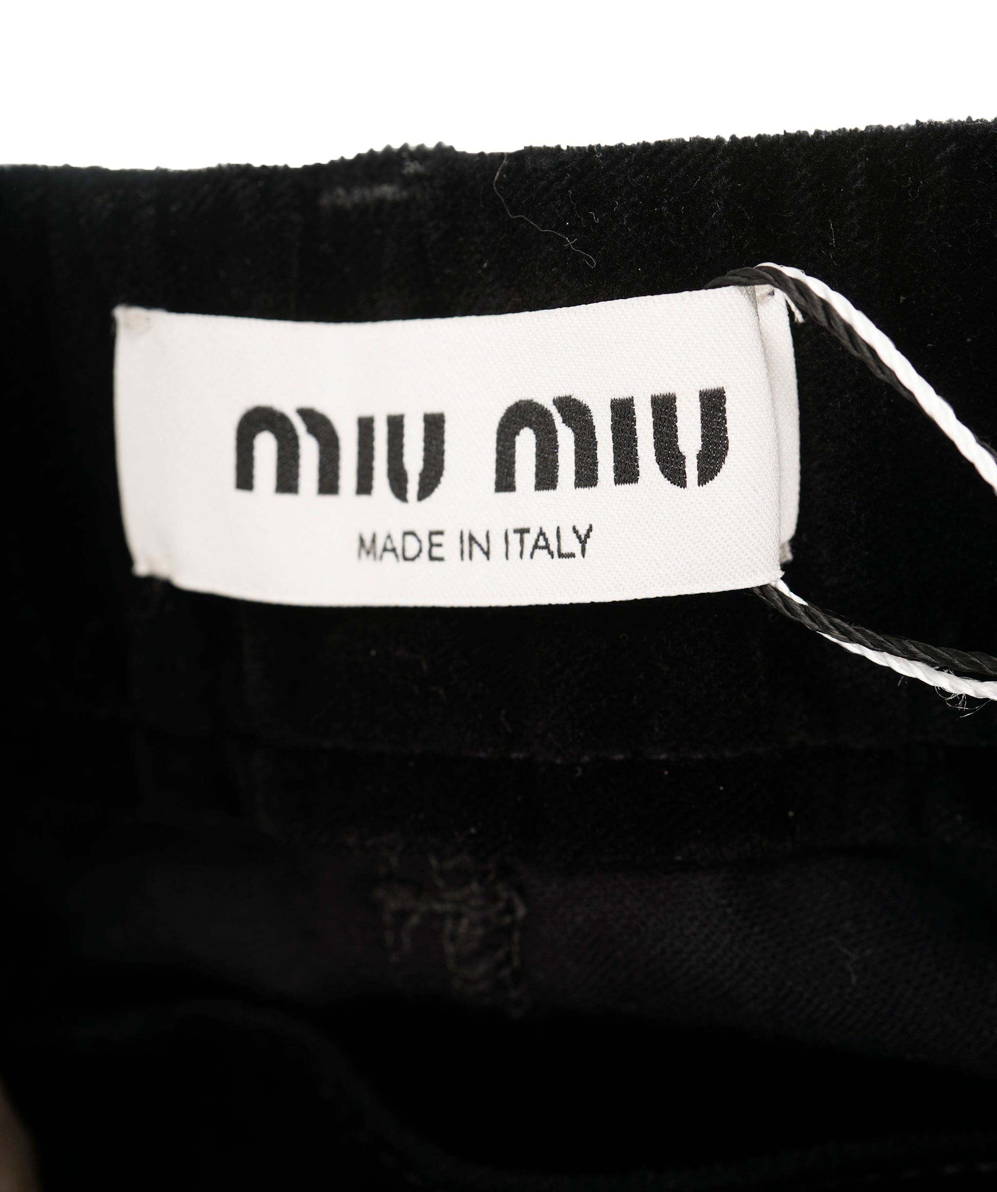 Miu Miu Miu Miu Black Logo Trousers Velore 38  ALL0980