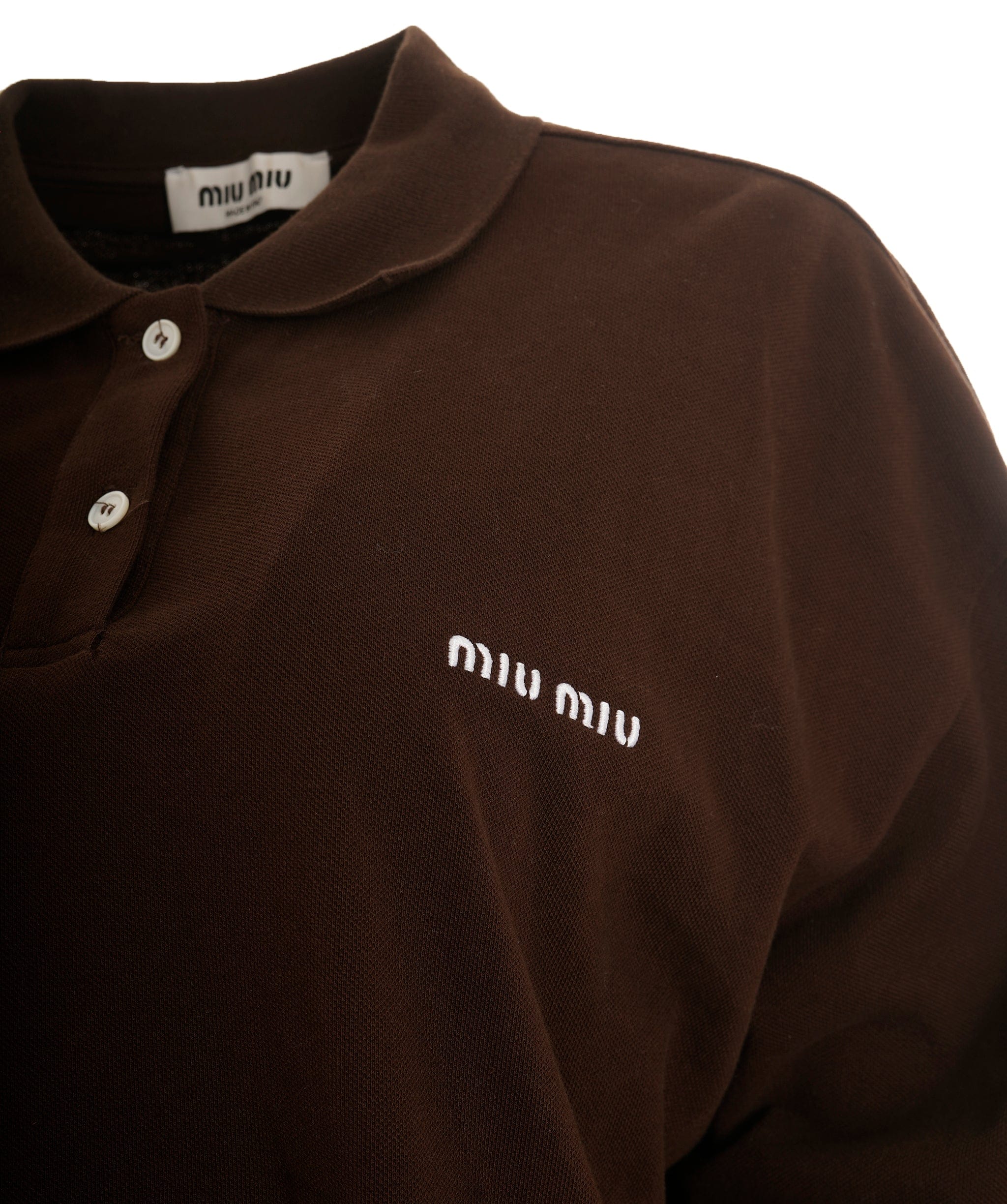Miu Miu Miu Miu Brown Logo Polo Jumper  ALC3538