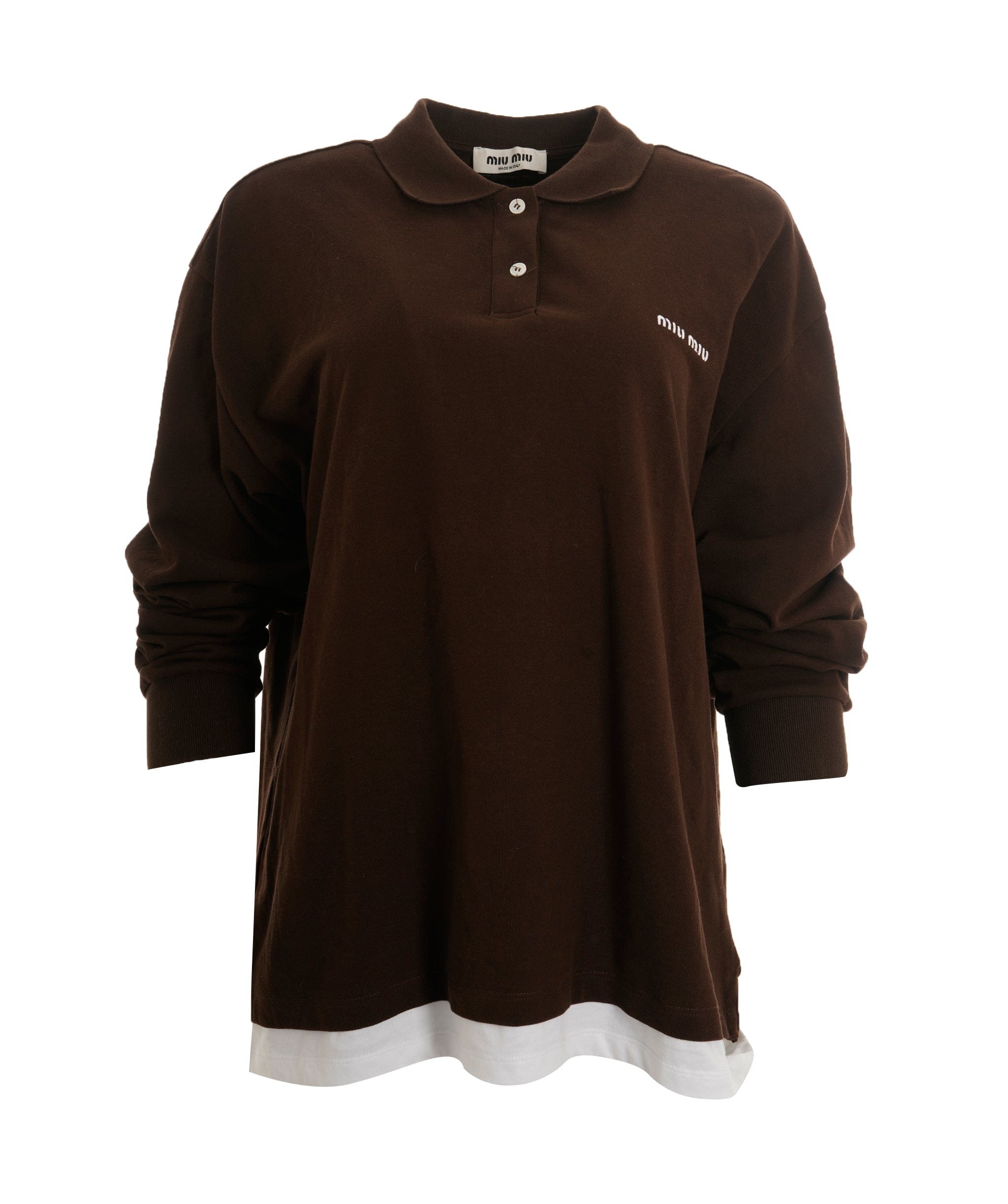 Miu Miu Miu Miu Brown Logo Polo Jumper  ALC3538