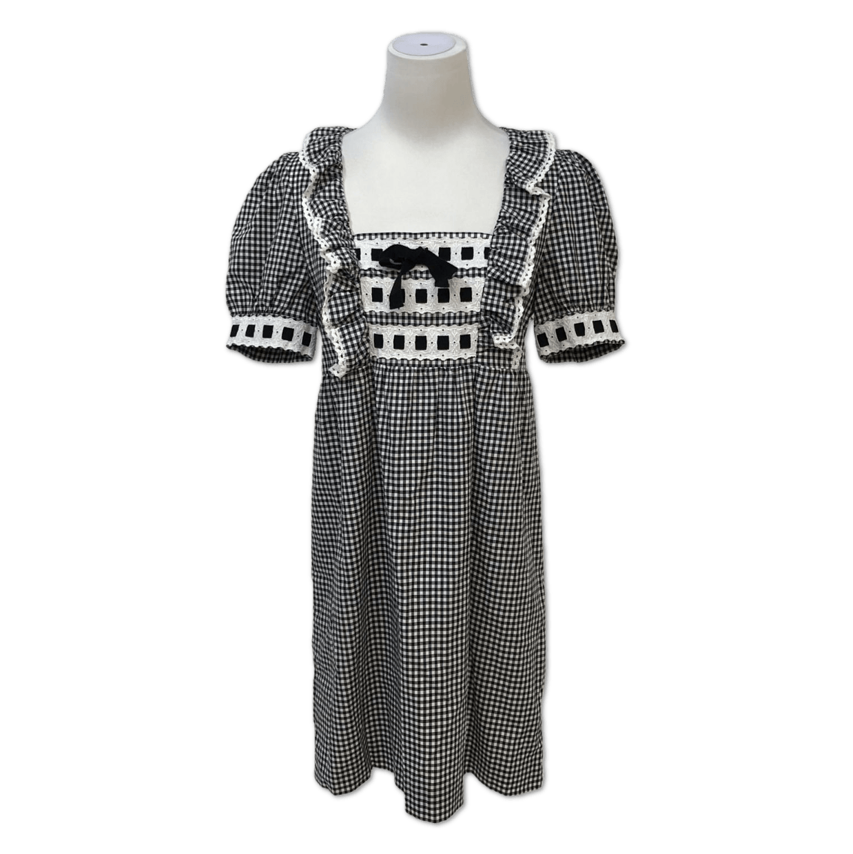 Miu Miu Miu Miu Gingham Ruffled Eyelet Lace Dress size 38 C18354277554