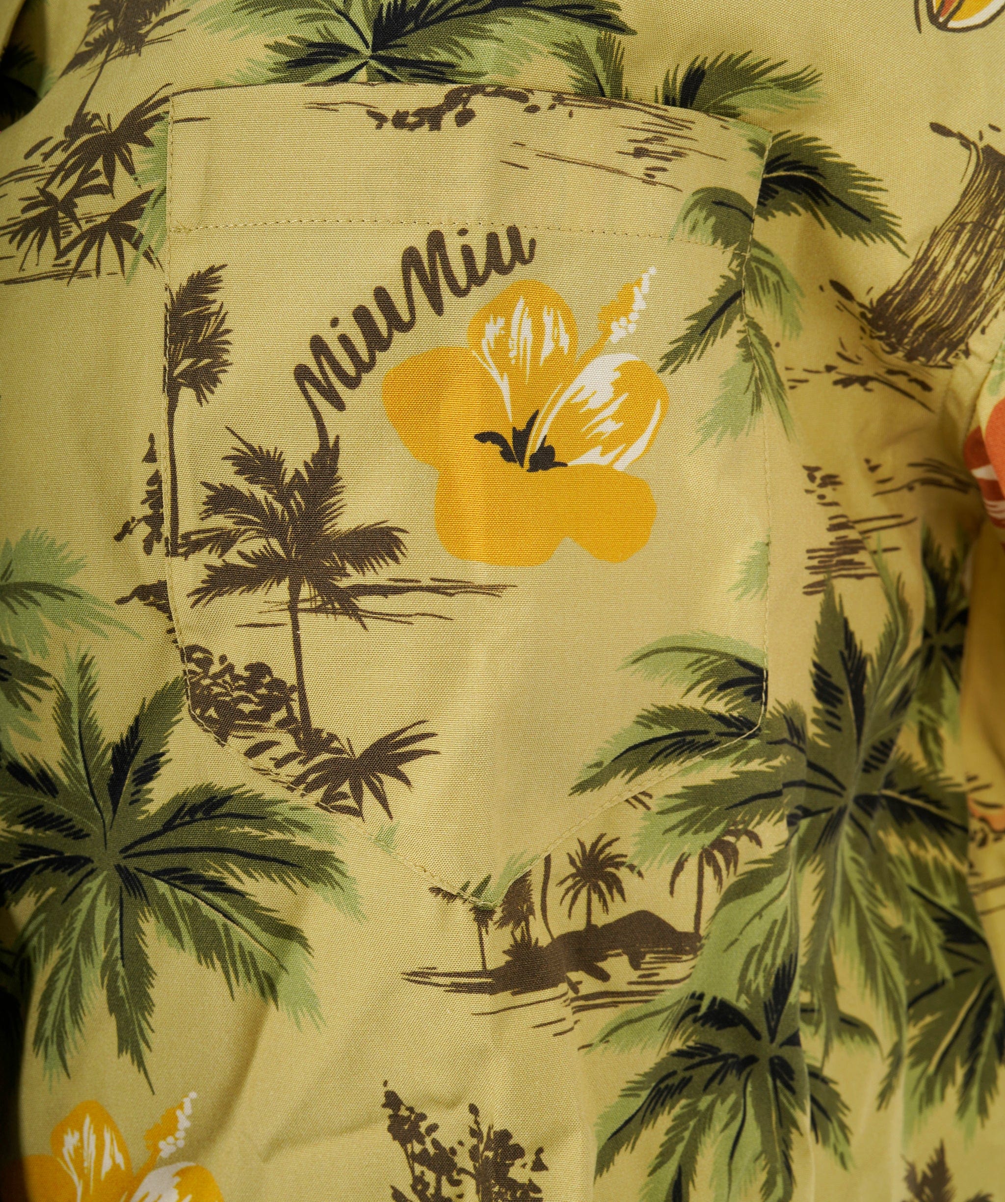 Miu Miu Miu Miu Multicolour Silk Logo Hawaiian Shirt & Shorts Set ALC1988