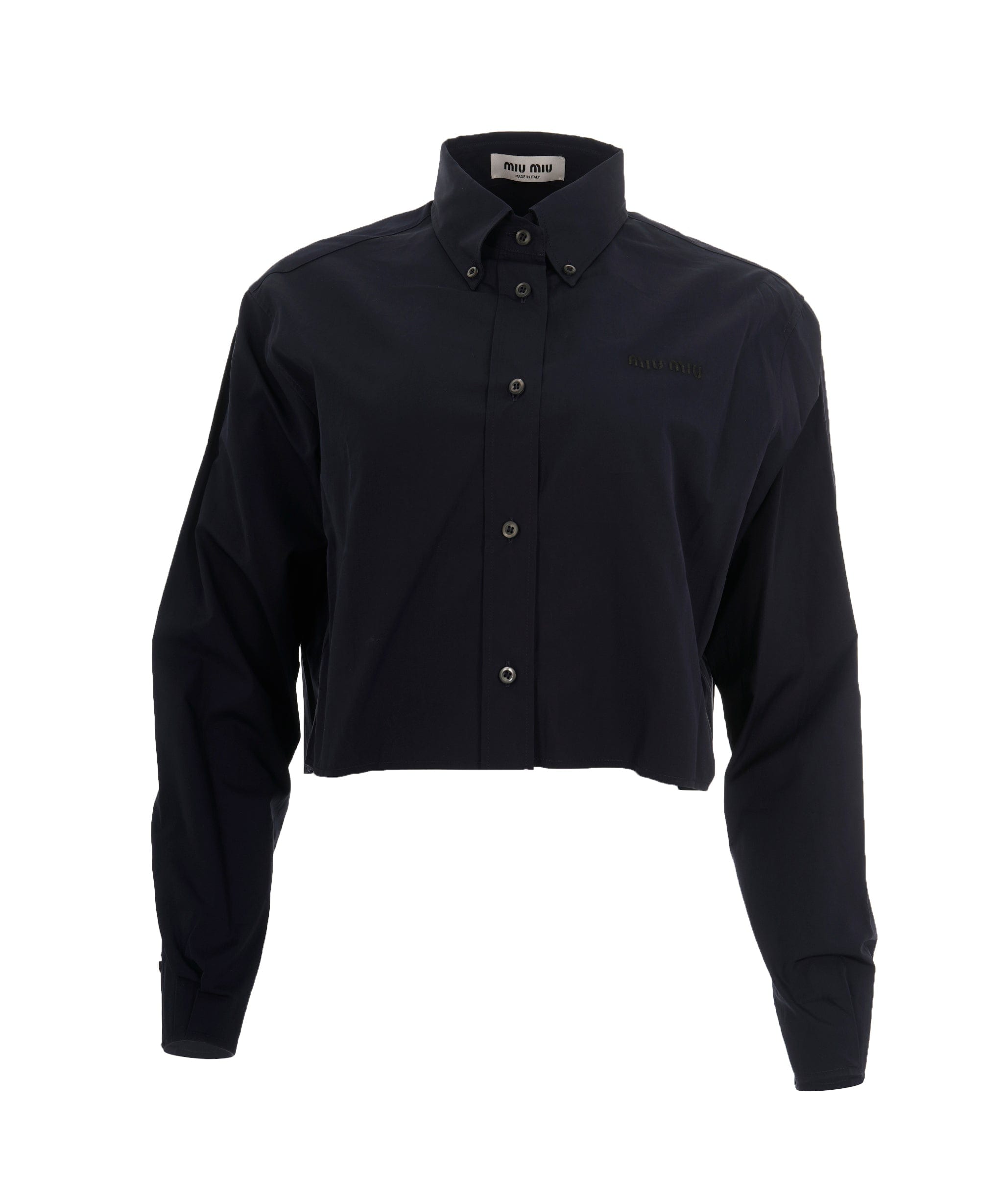 Miu Miu Miu Miu Navy Cropped Shirt 42  ALL0977