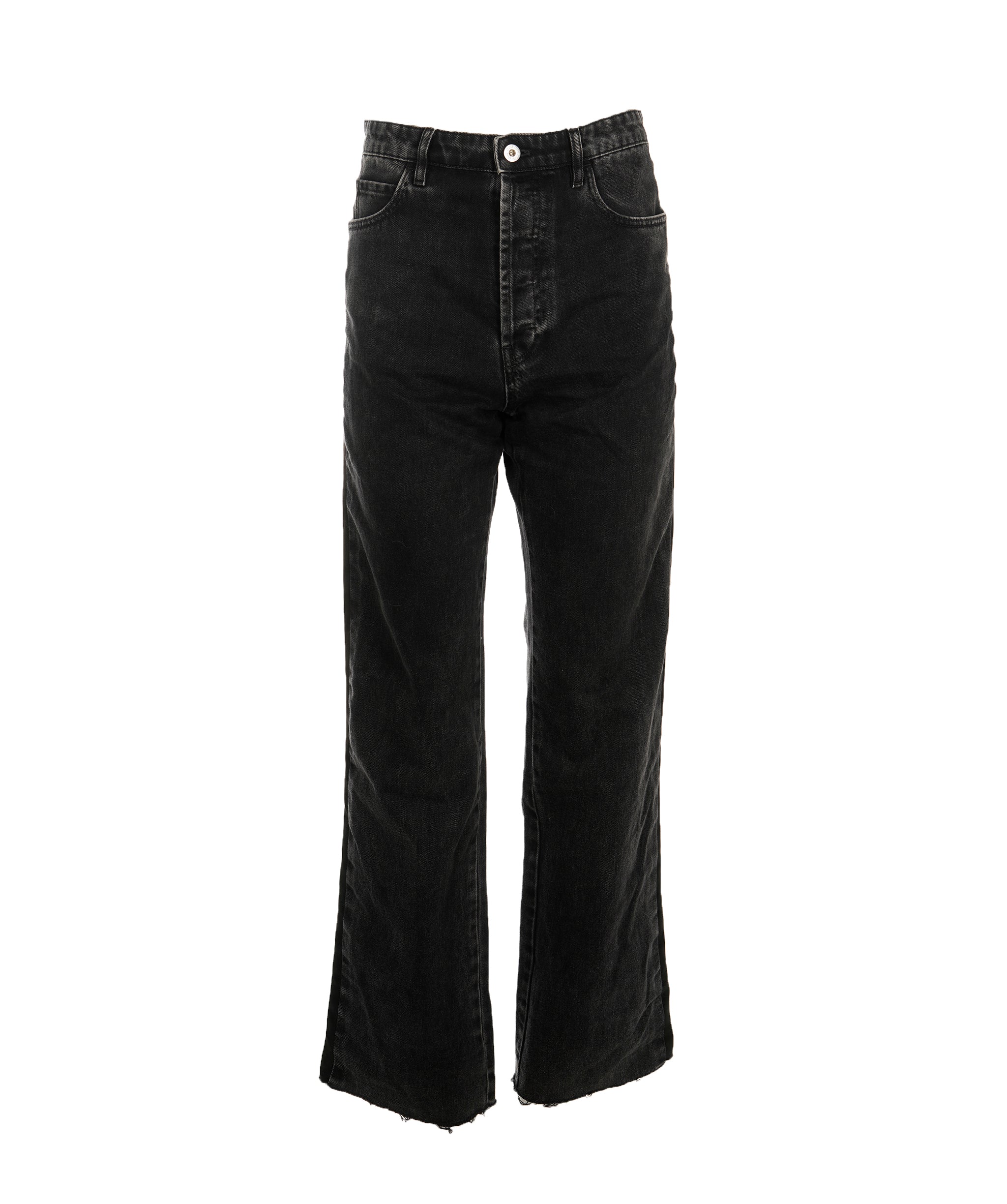 Miu Miu Miu Miu – Vintage-Wash Denim Jeans with Logo Patch ALC2425